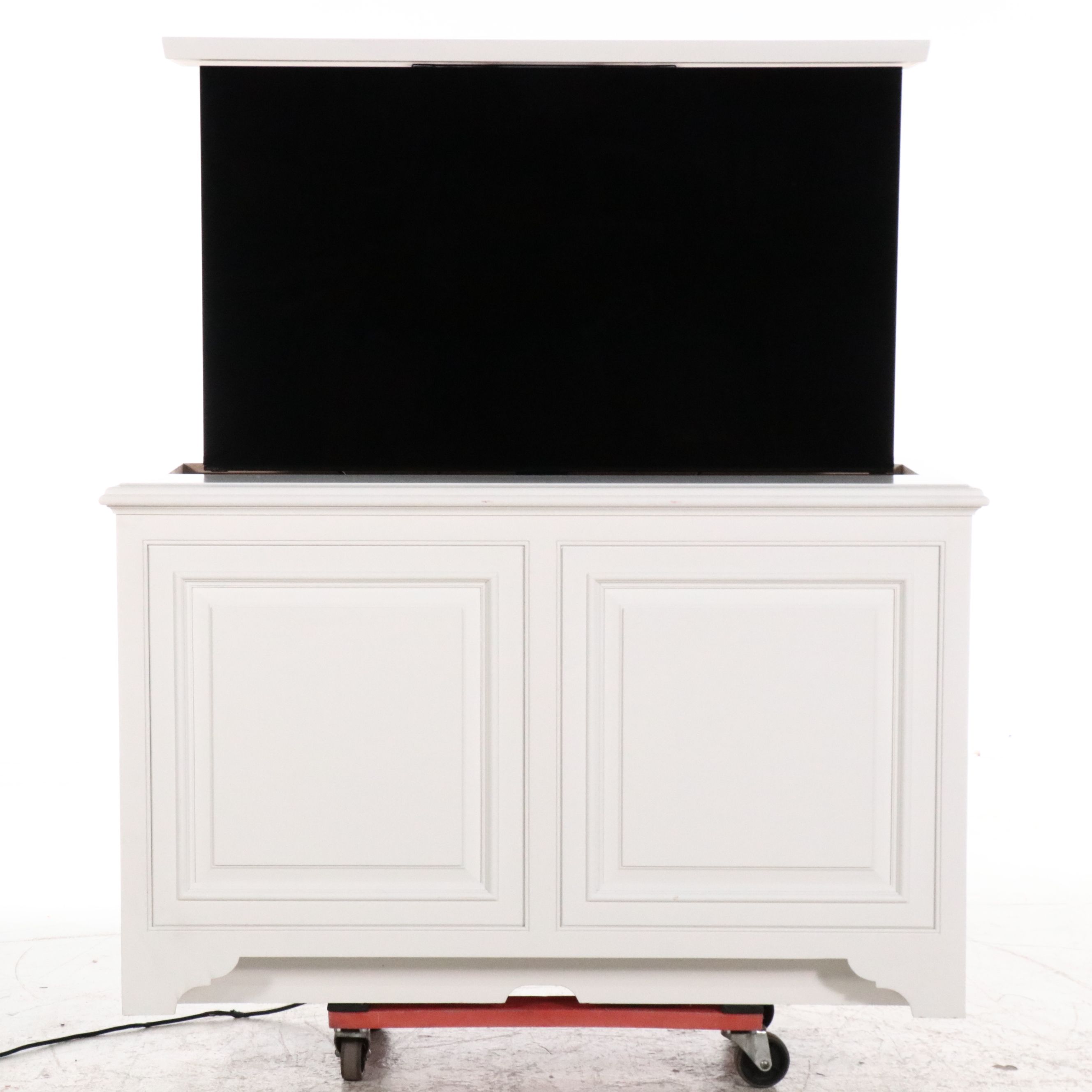 Sony A90j Bravia XR Oled 4K Smart TV in Nexus White Painted Wood Media Cabinet