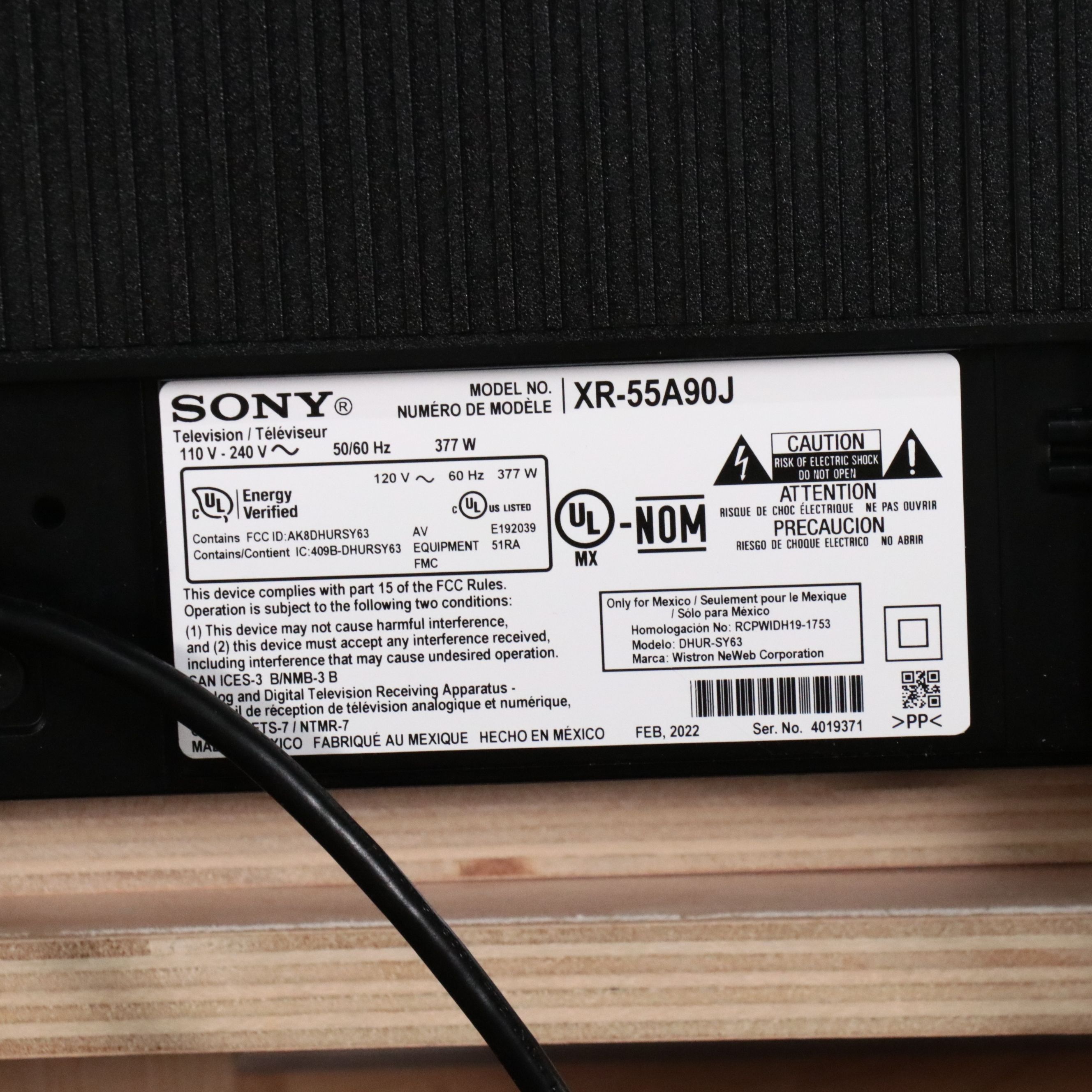 Sony A90j Bravia XR Oled 4K Smart TV in Nexus White Painted Wood Media Cabinet