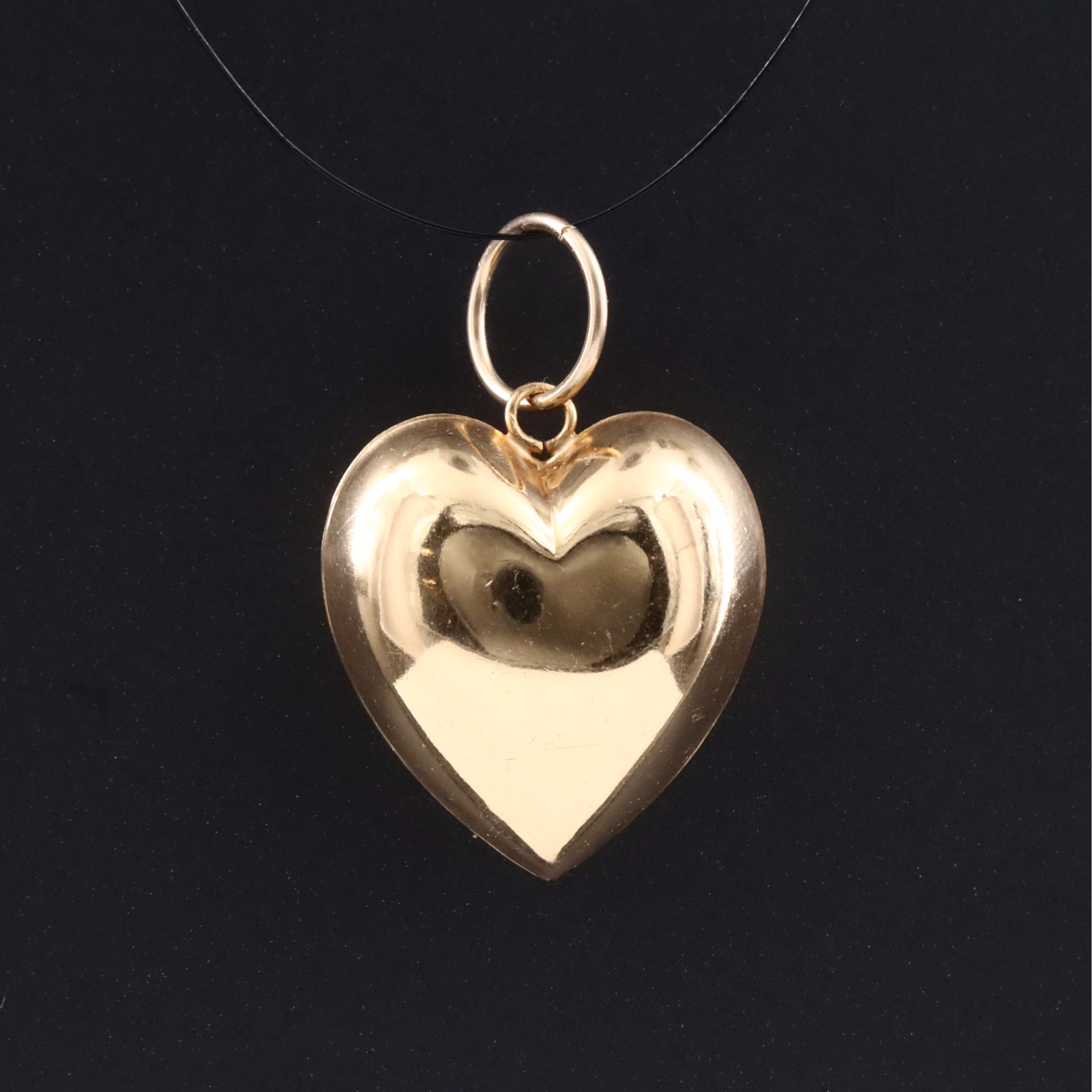 Gold-Filled Puff Heart Pendant