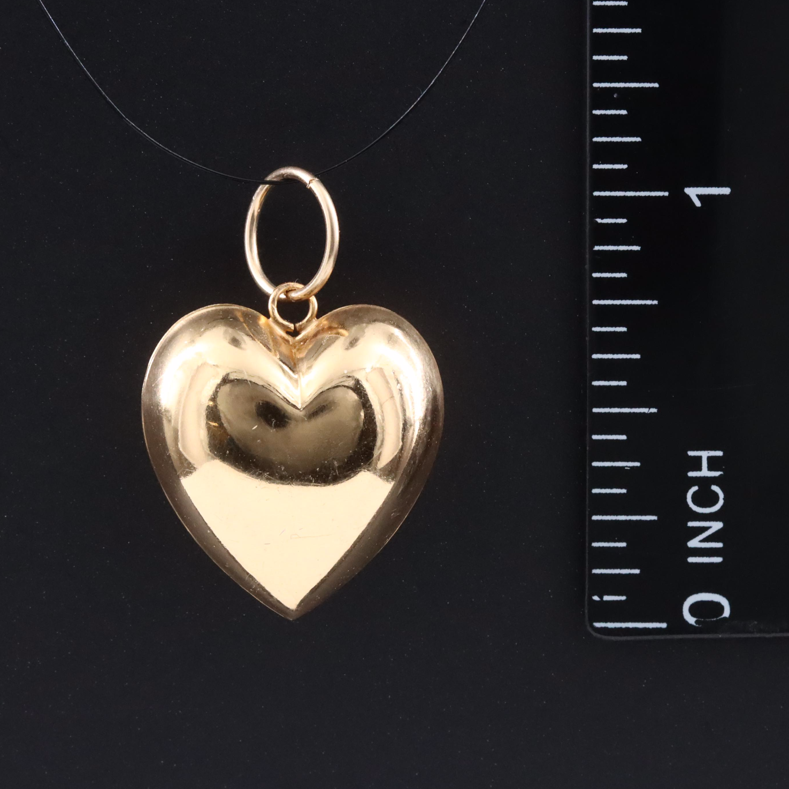 Gold-Filled Puff Heart Pendant