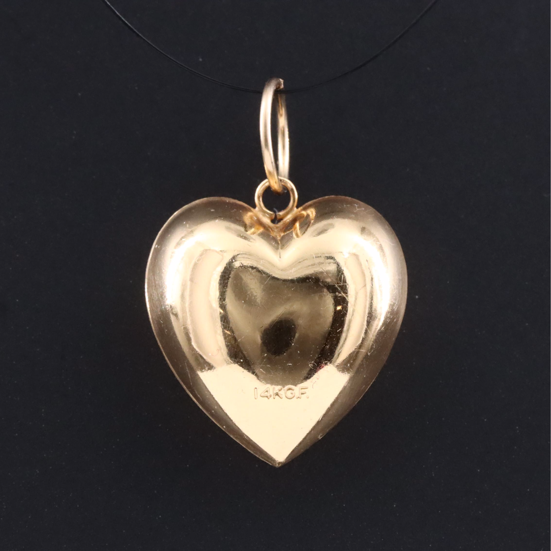 Gold-Filled Puff Heart Pendant