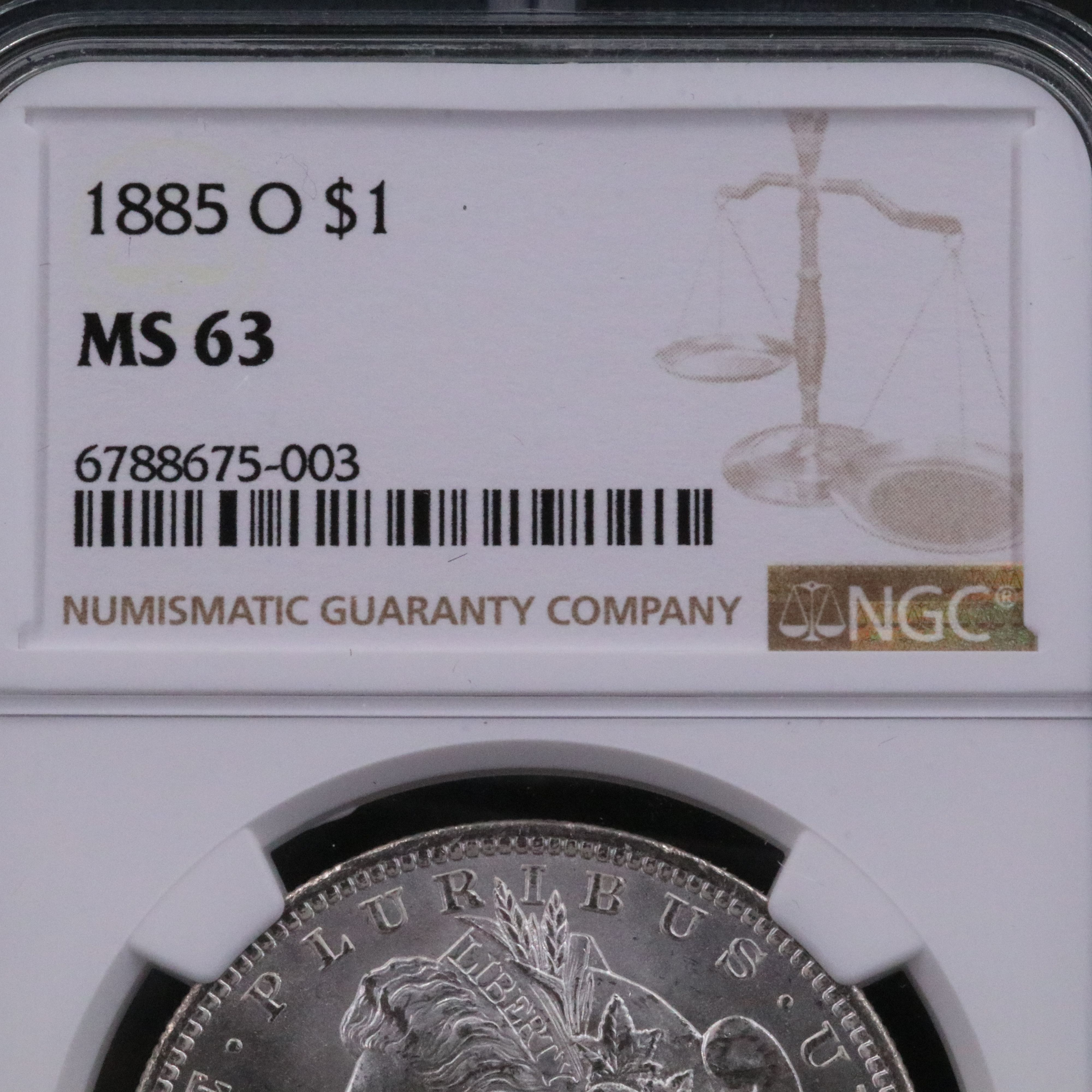NGC Graded MS63 1885-O Morgan Silver Dollar