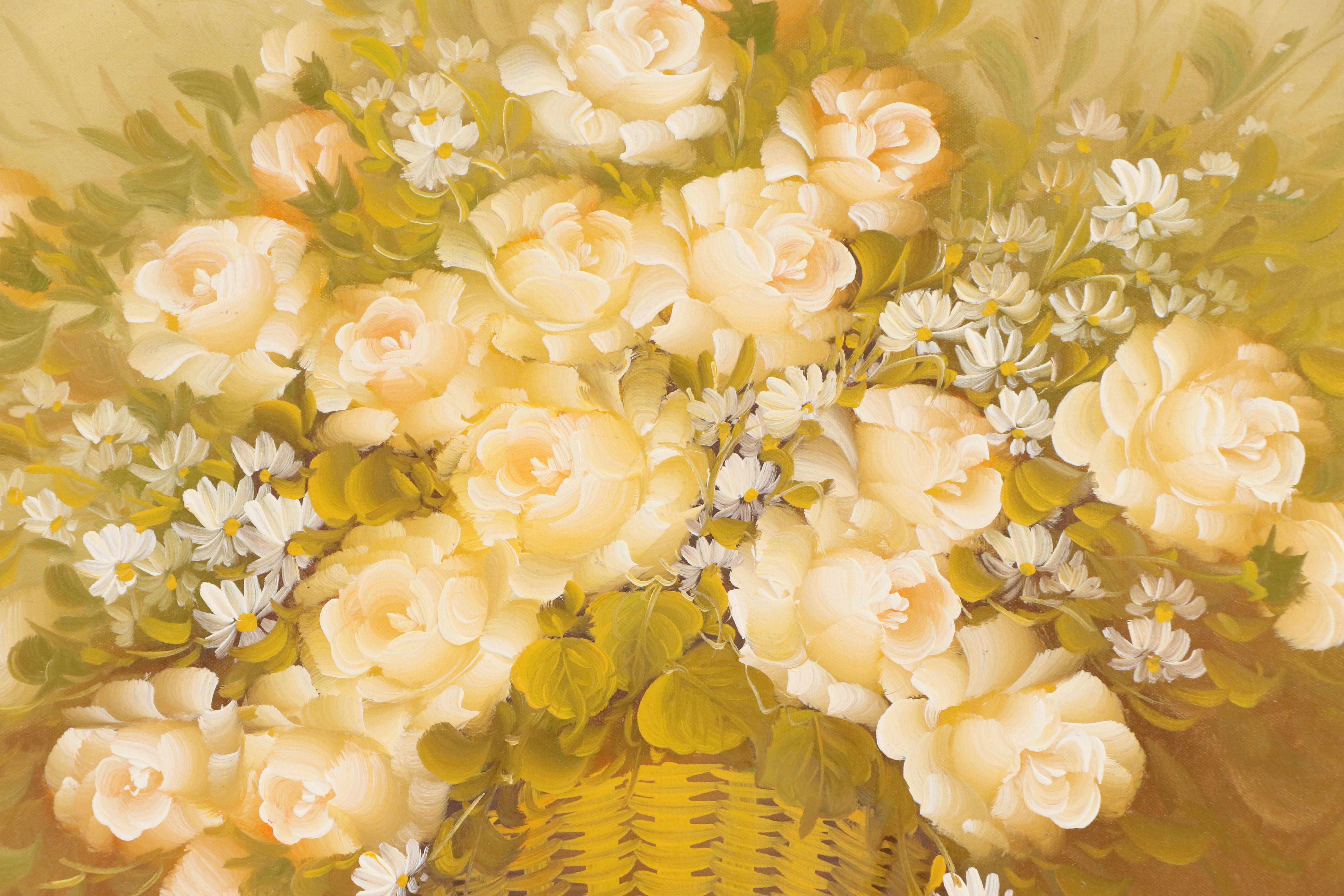 Floral Still Life Oil Painting, Circa 1986