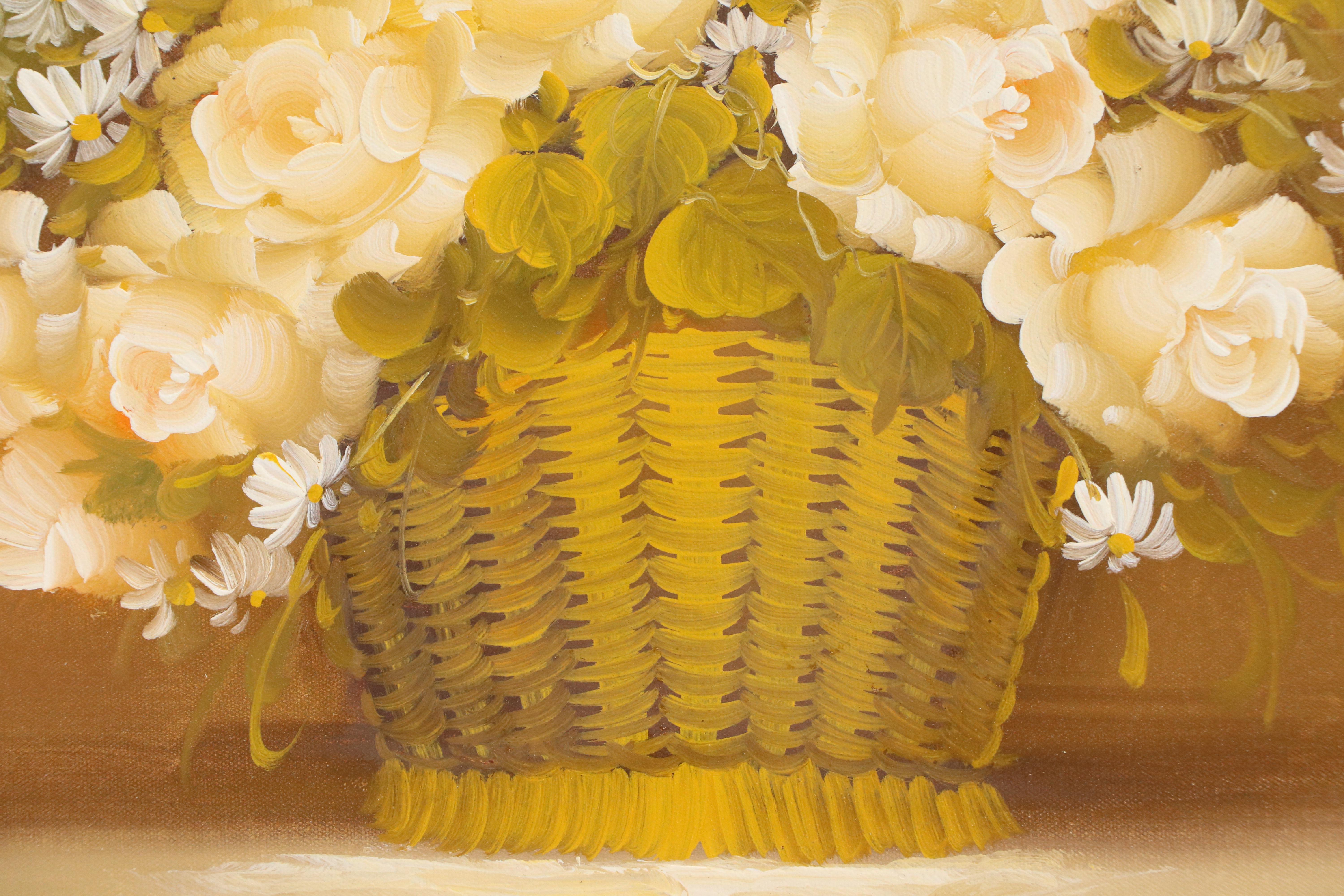 Floral Still Life Oil Painting, Circa 1986