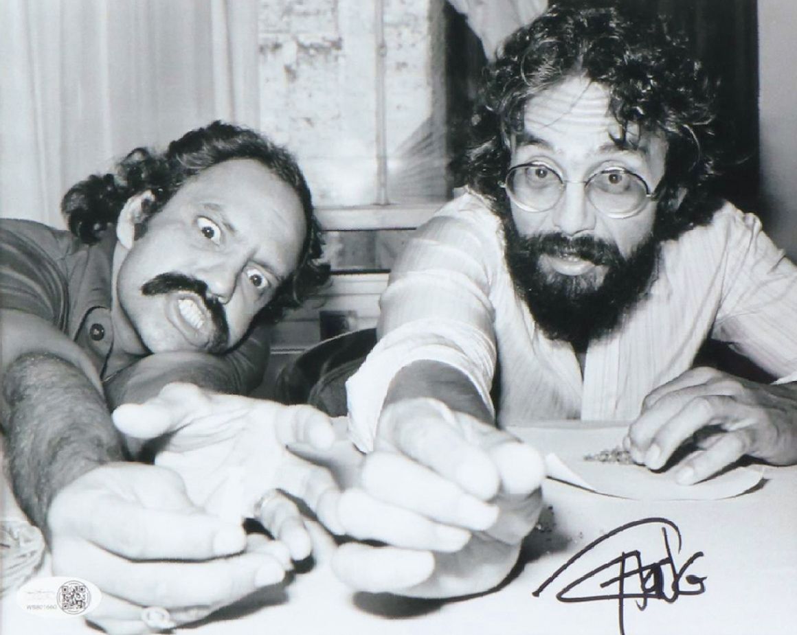 Tommy Chong Signed “Cheech and Chong” Print in Matted Frame, JSA