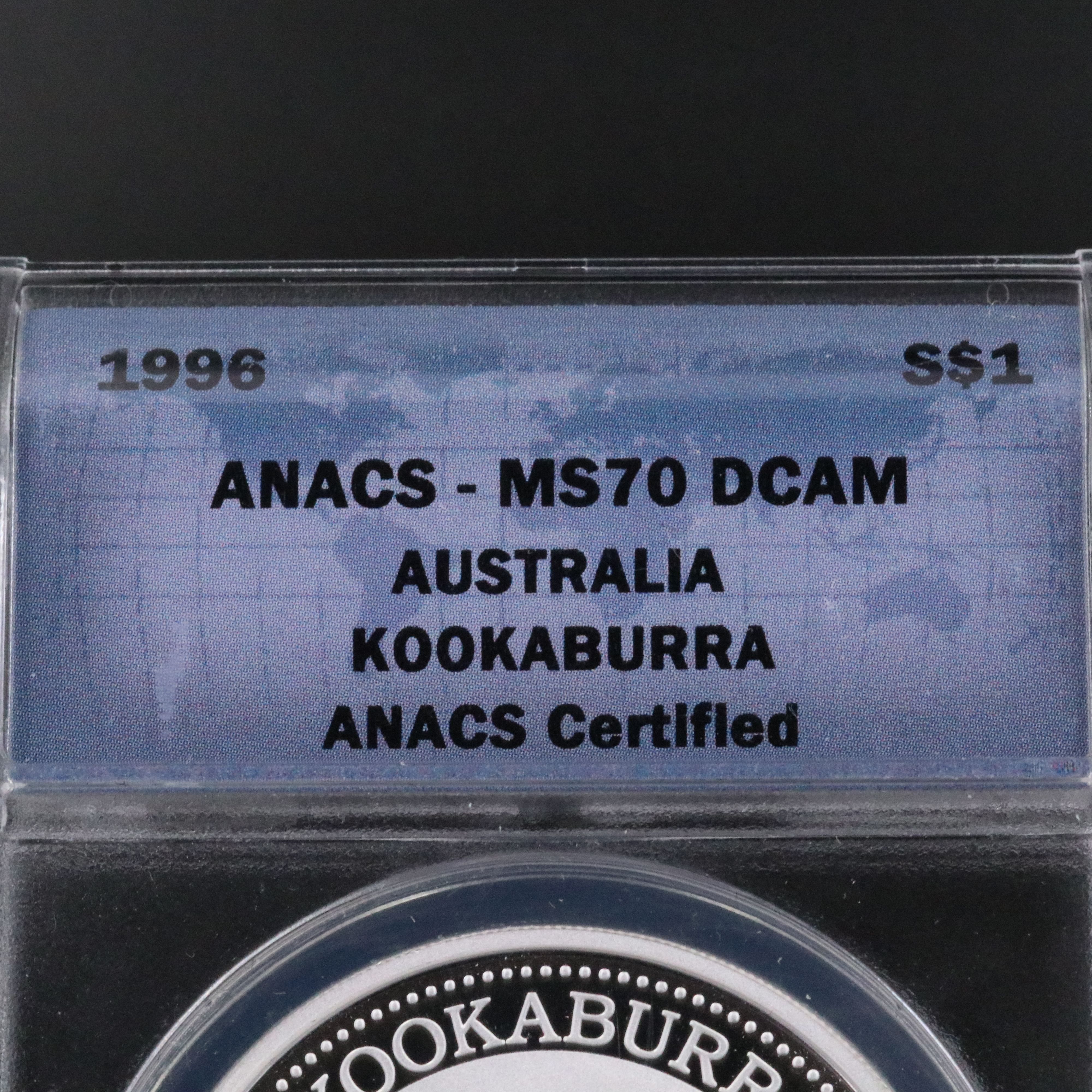 ANACS MS70 DCAM 1996 Australia $1 Kookaburra Silver Coin