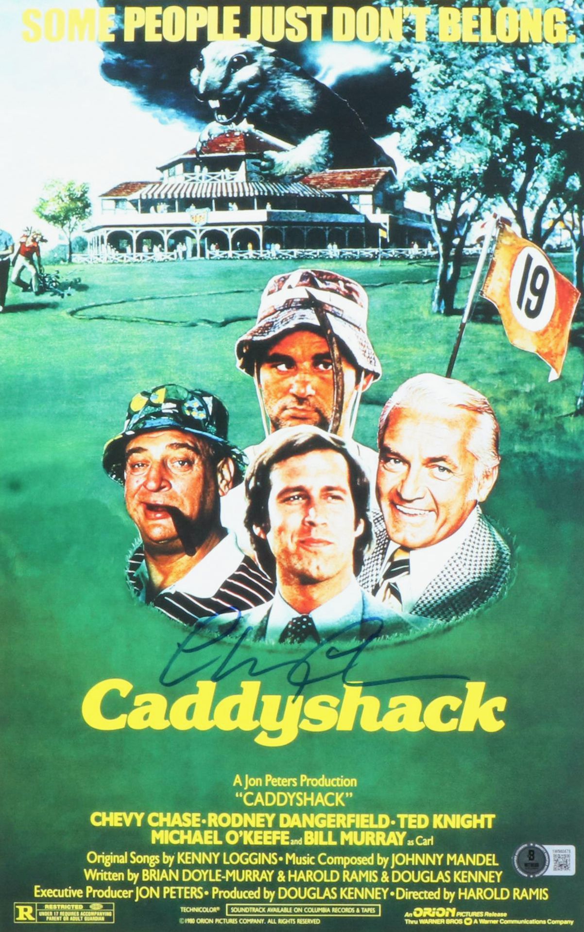 Chevy Chase Signed "Caddyshack" Movie Print, Beckett
