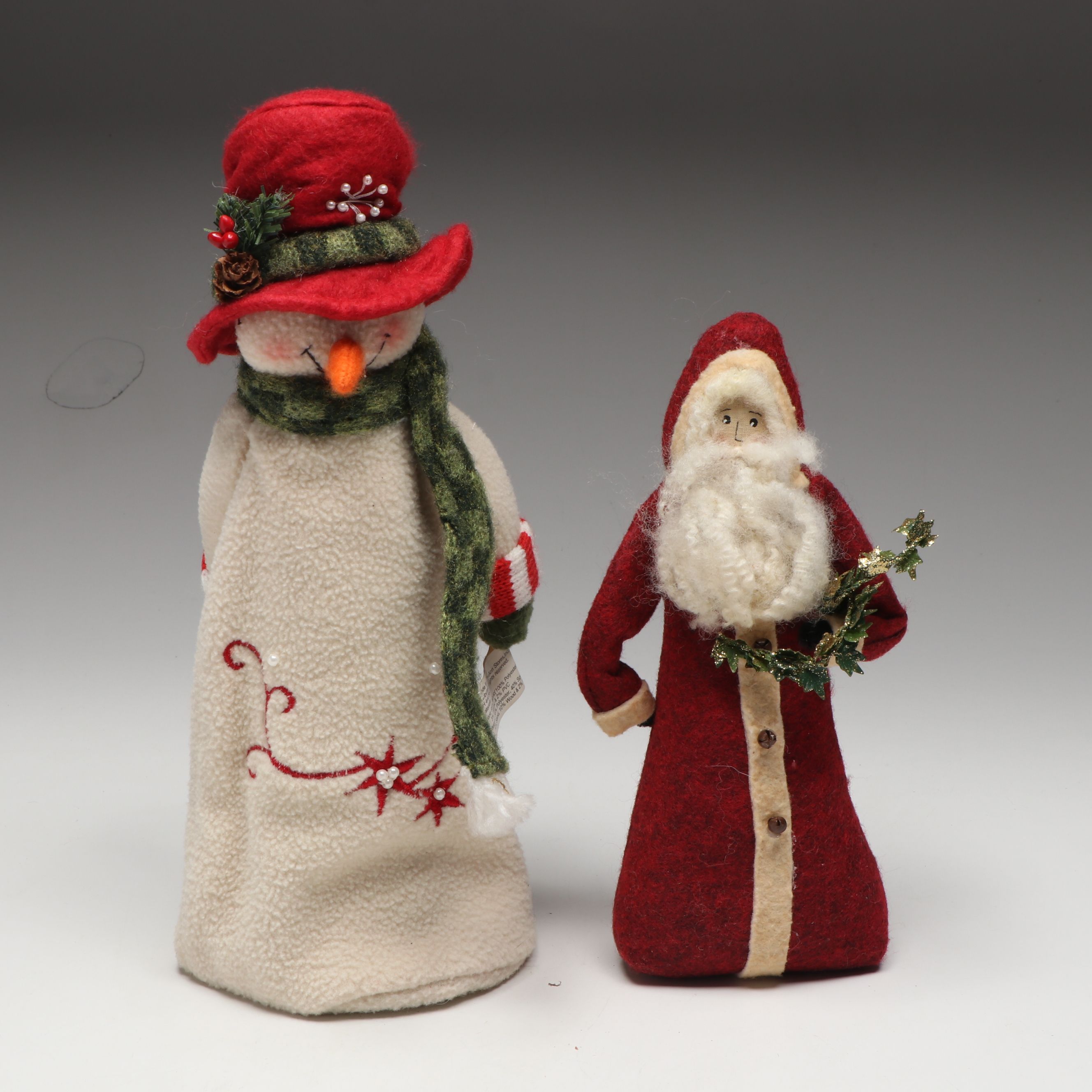 Moses B. Smucker Sleigh Bell Door Hanger with Santa and Snowman Plush Figures