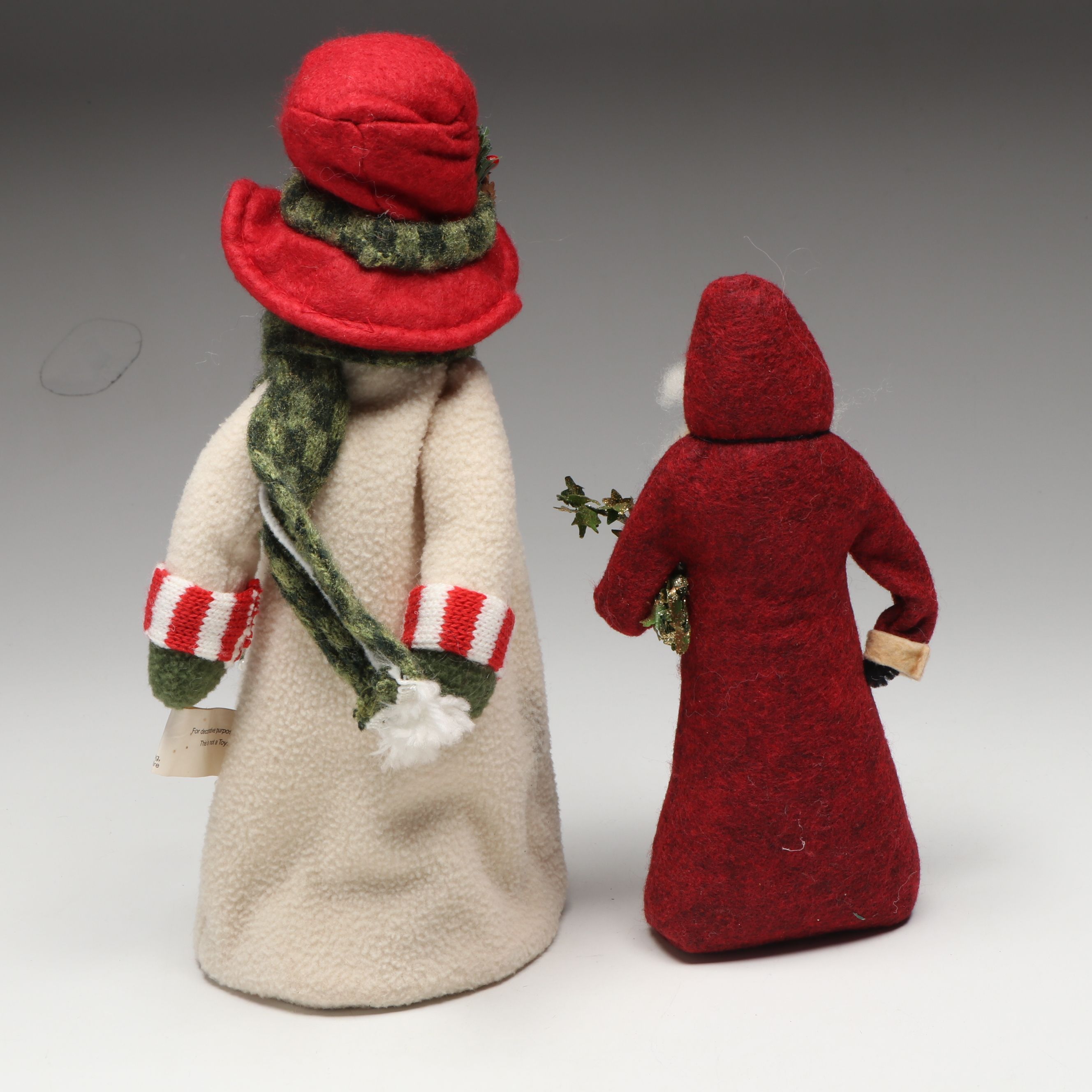 Moses B. Smucker Sleigh Bell Door Hanger with Santa and Snowman Plush Figures