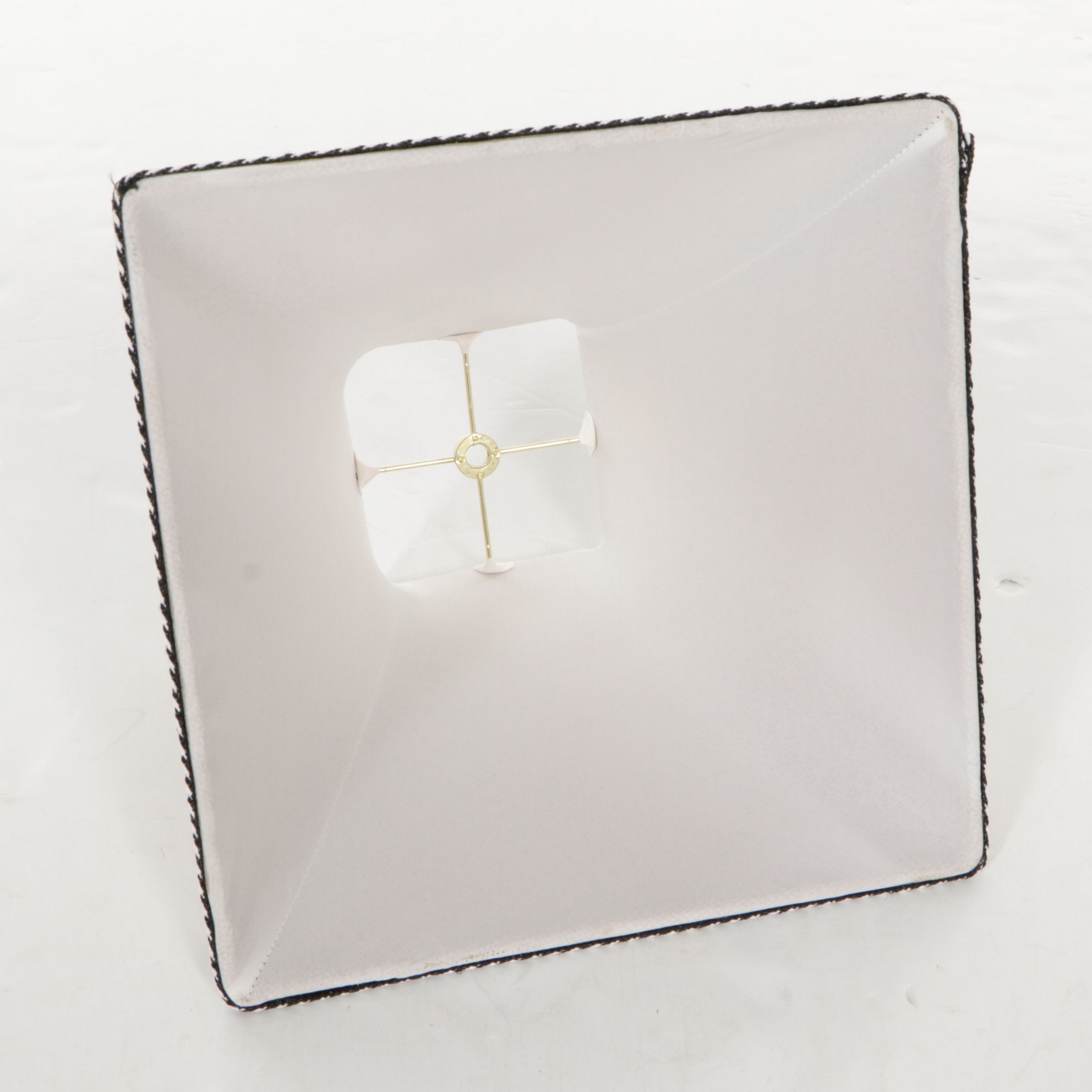 Satin Black Finish Bamboo Form Table Lamp with Custom Square Bell Shade