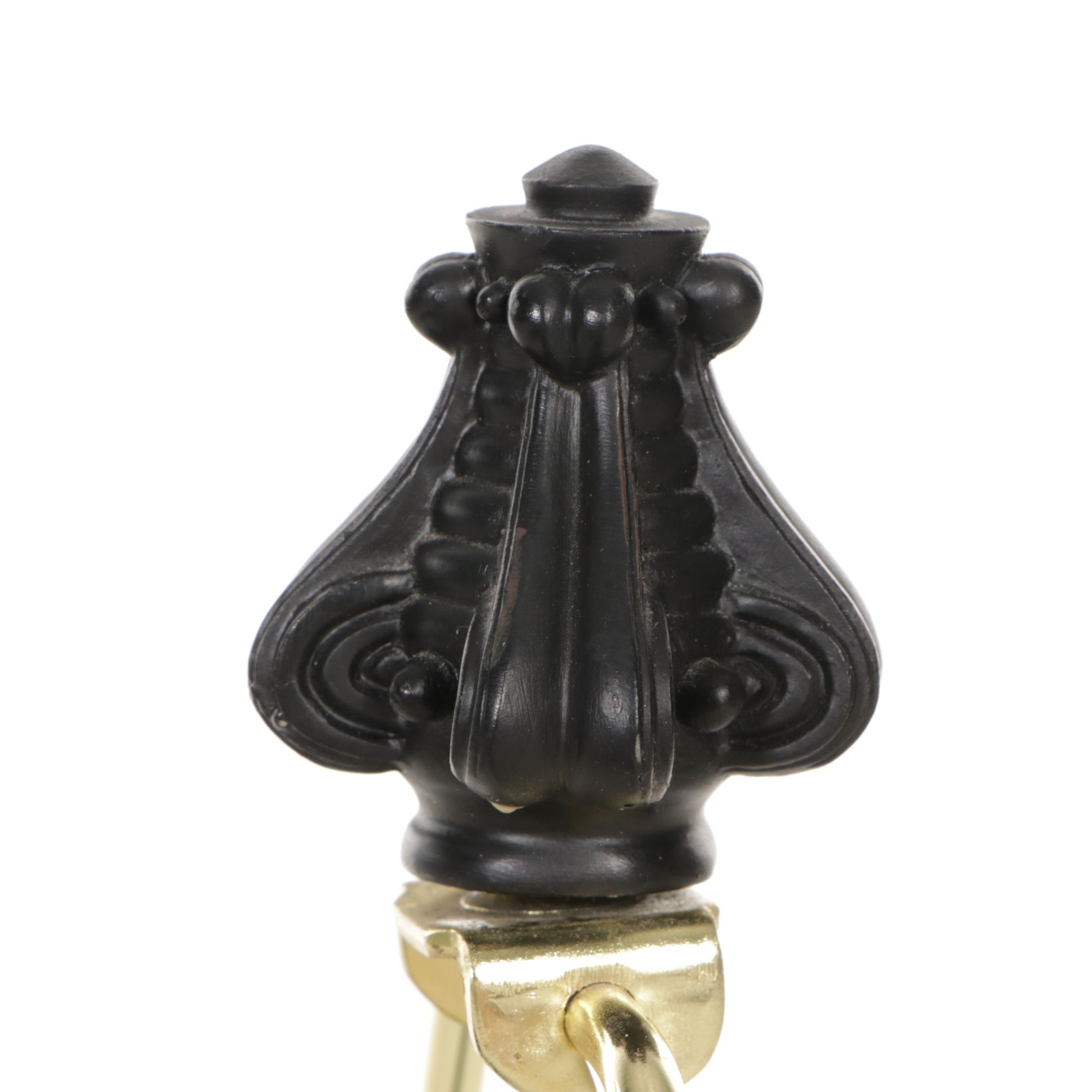 Satin Black Finish Bamboo Form Table Lamp with Custom Square Bell Shade