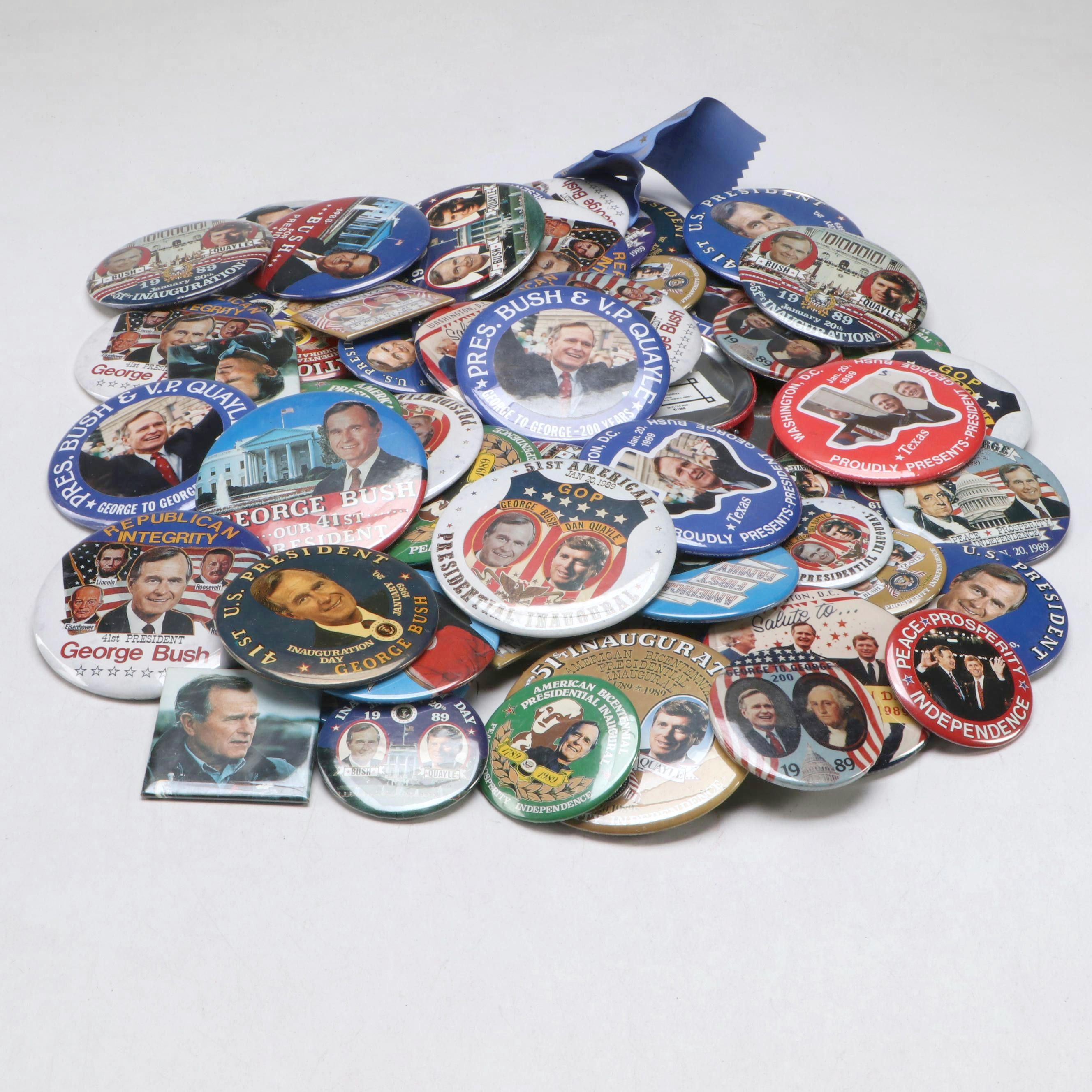 George H. W. Bush, Dan Quayle with Other Political Campaign Pinbacks