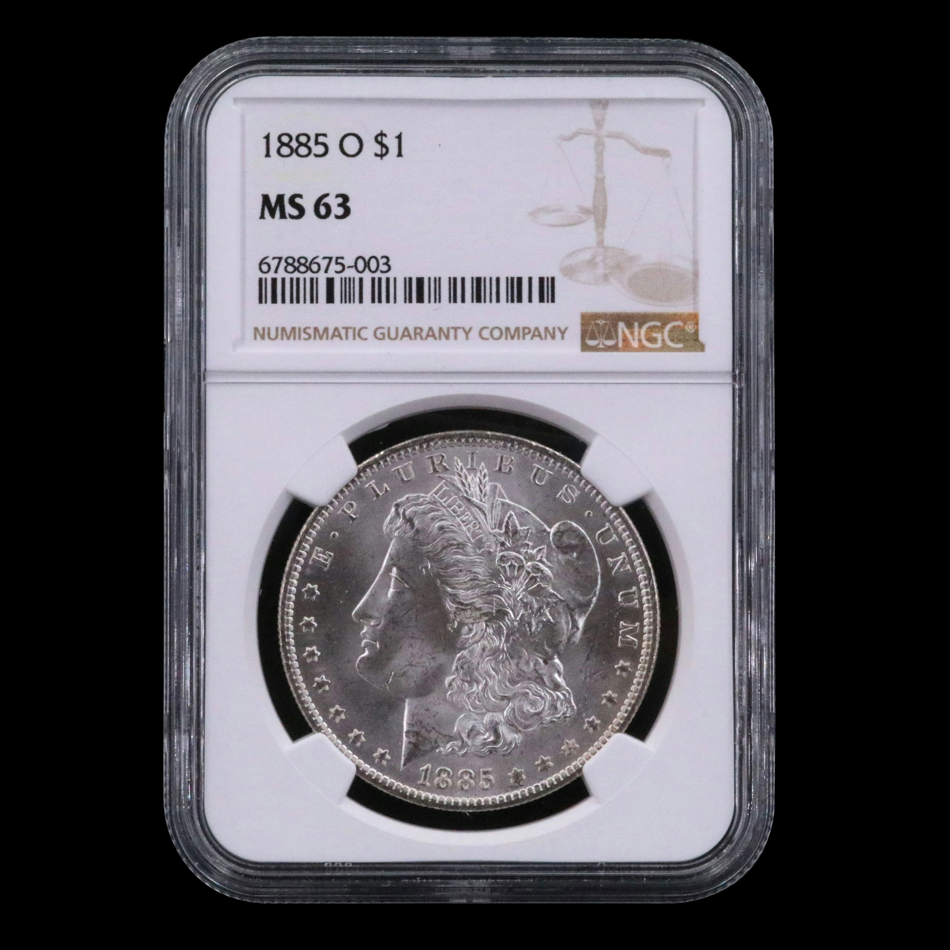 NGC Graded MS63 1885-O Morgan Silver Dollar