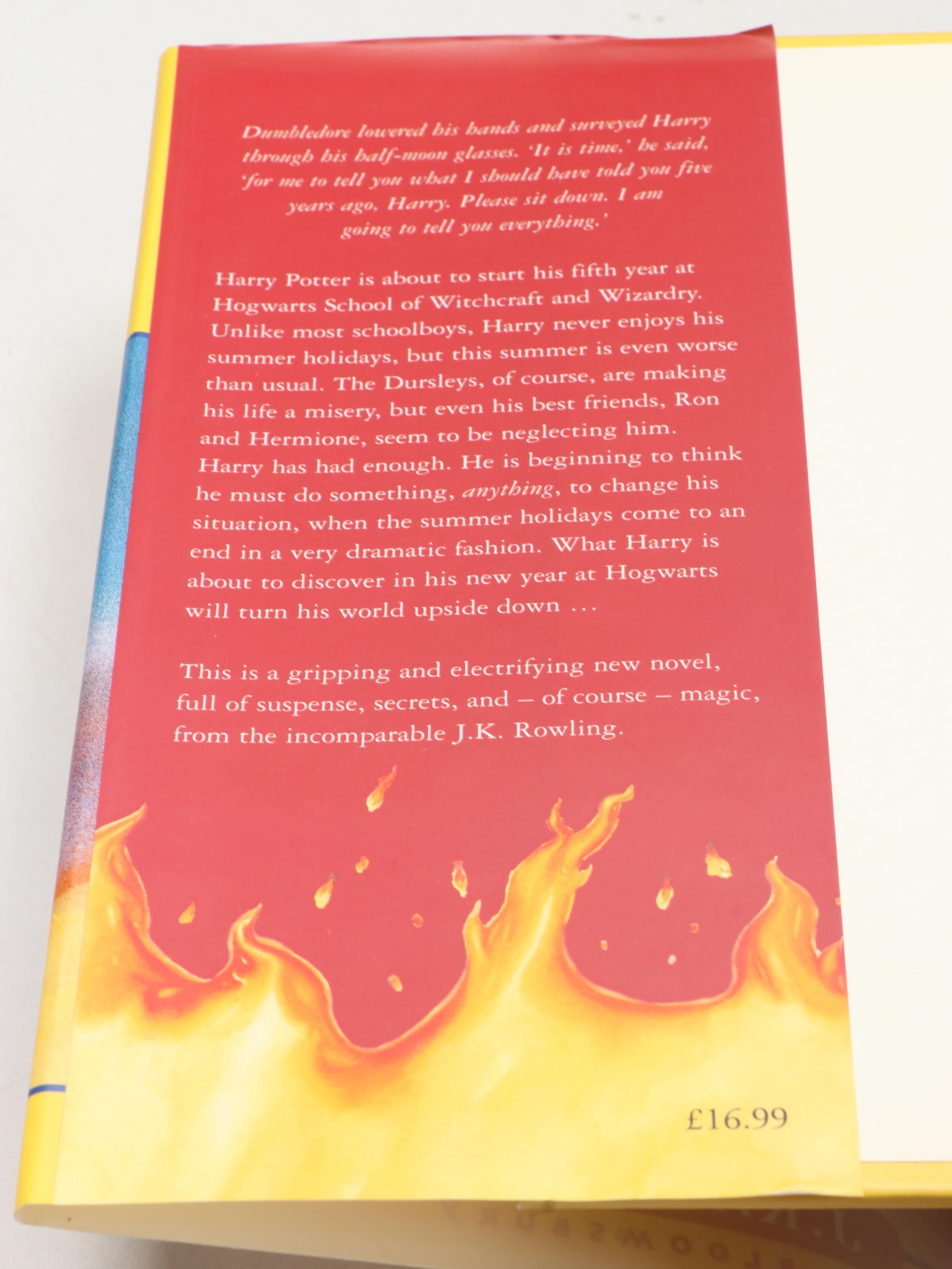 First UK Edition "Harry Potter and the Order of the Phoenix" by J. K. Rowling