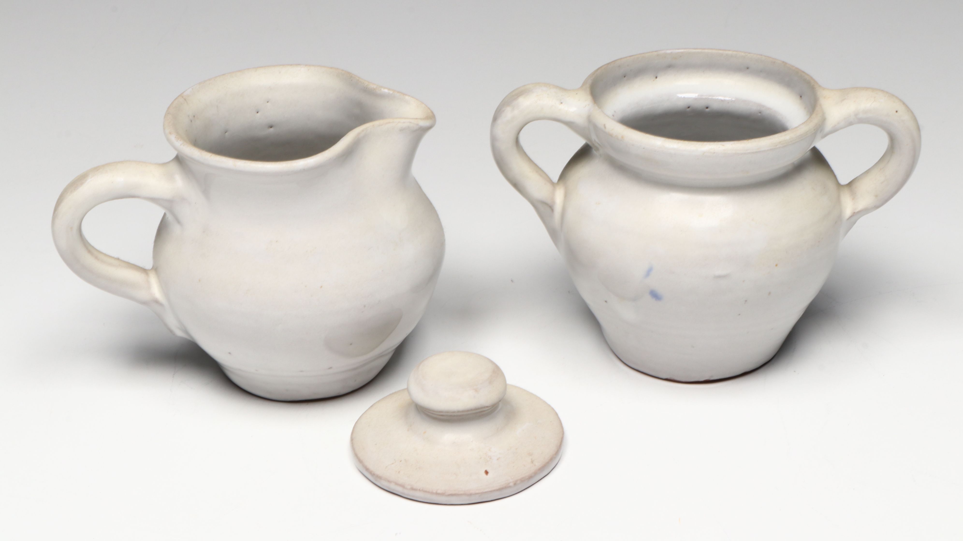 Bybee Pottery Cream and Sugar Set with Other Art Pottery Tableware