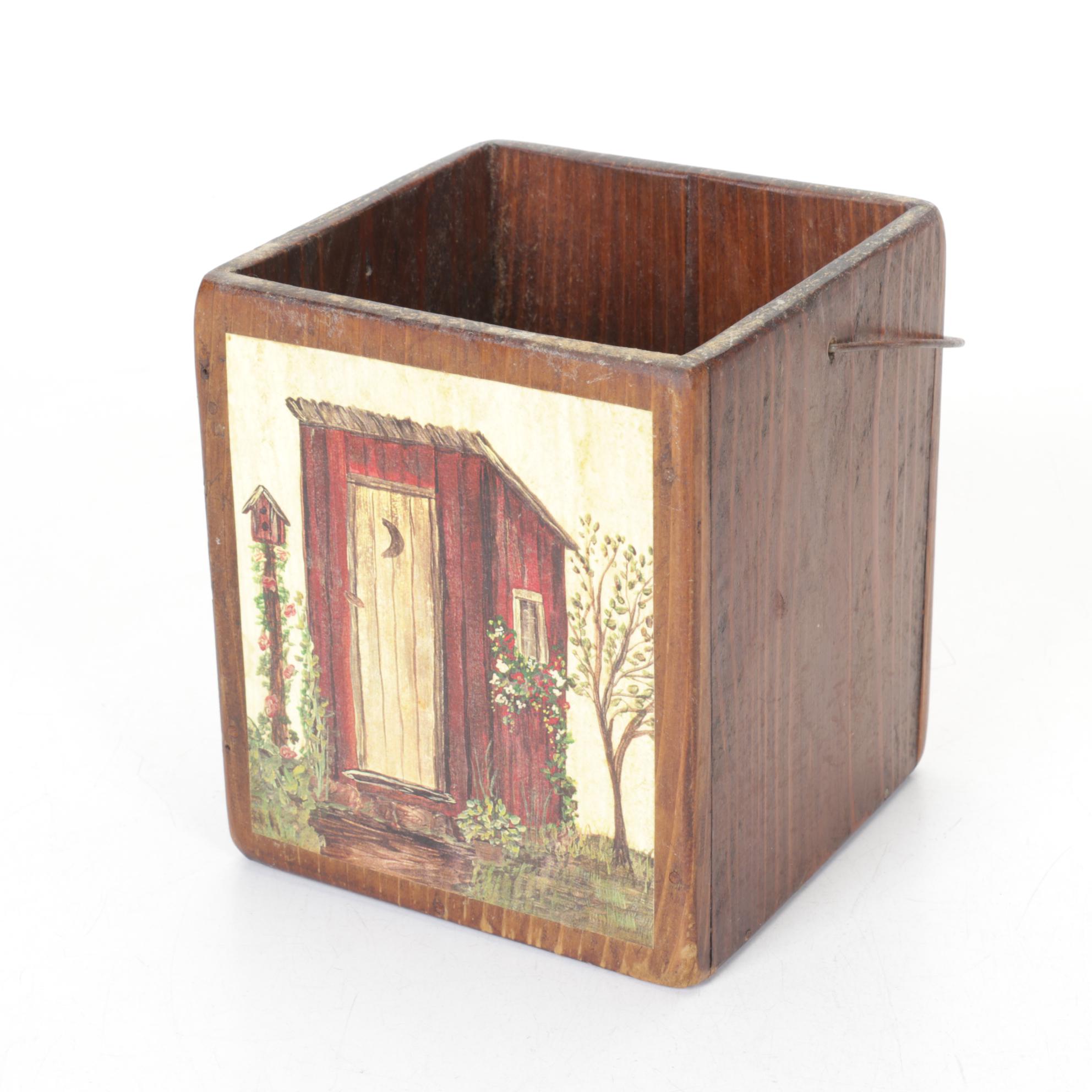 Folk Art Outhouse Wall Art, Tissue Box Cover & More