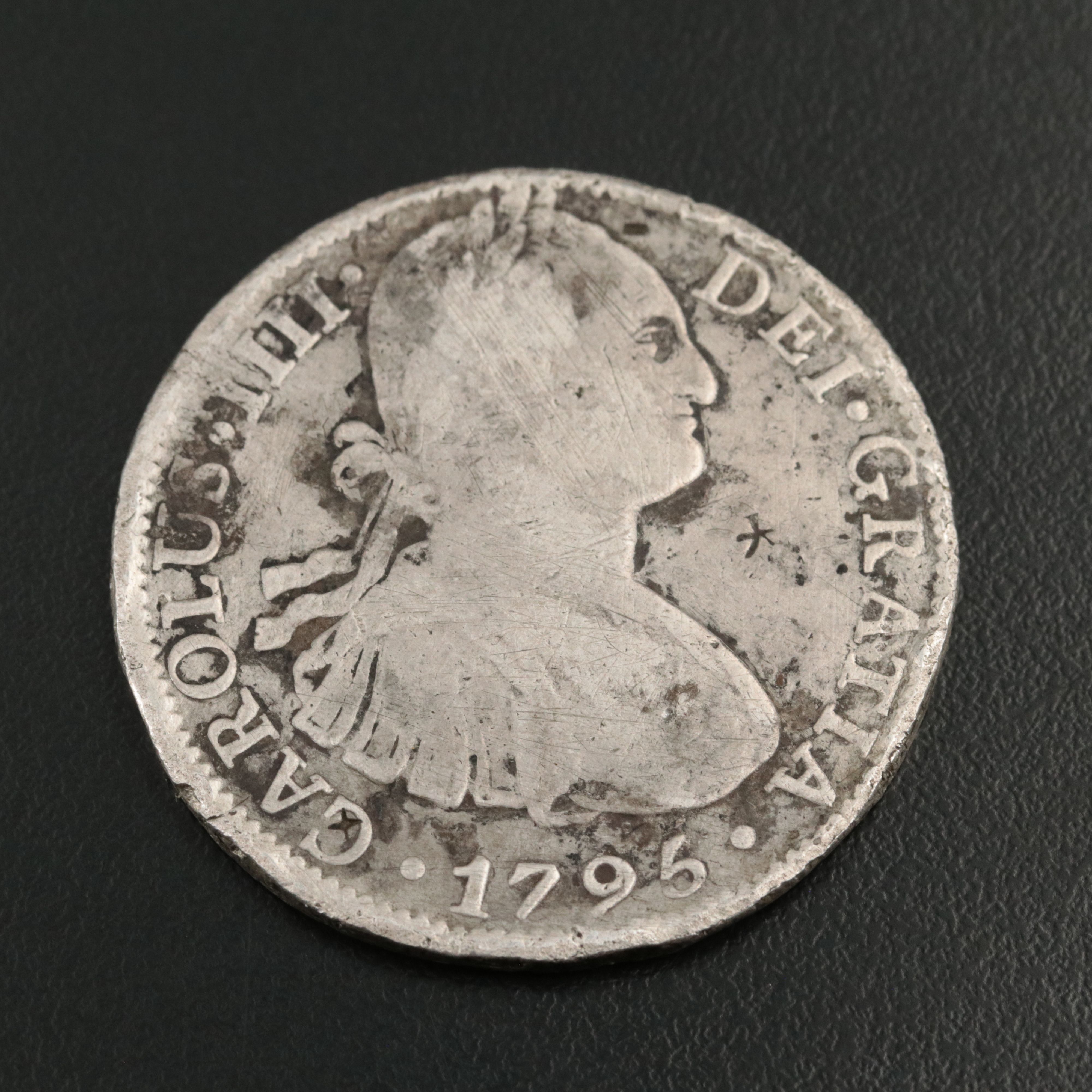 1795 Mexico 8-Reales Silver Coin of Charles IV