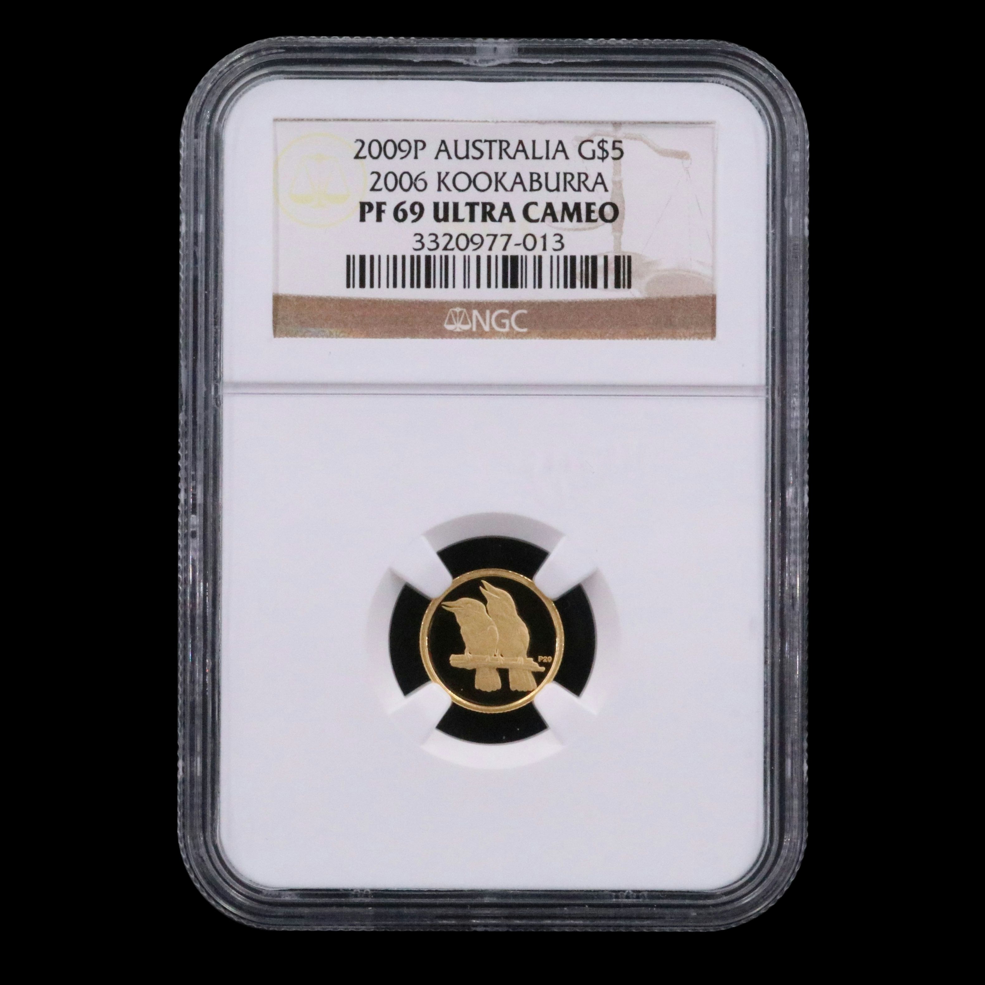 NGC Graded PF69 Ultra Cameo 2009P Australia 2006 Kookaburra $5 Gold Coin