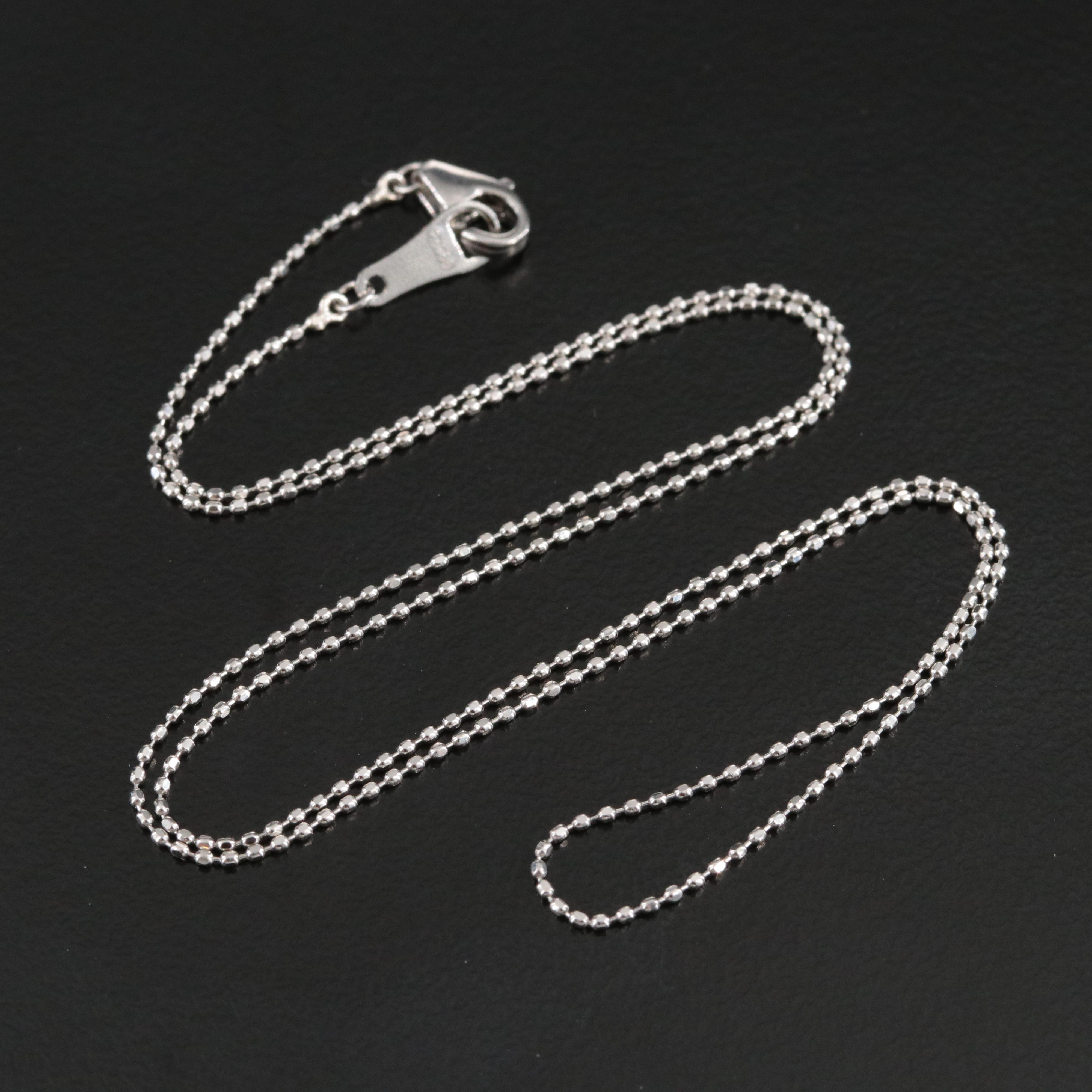 Platinum Bead Chain Necklace