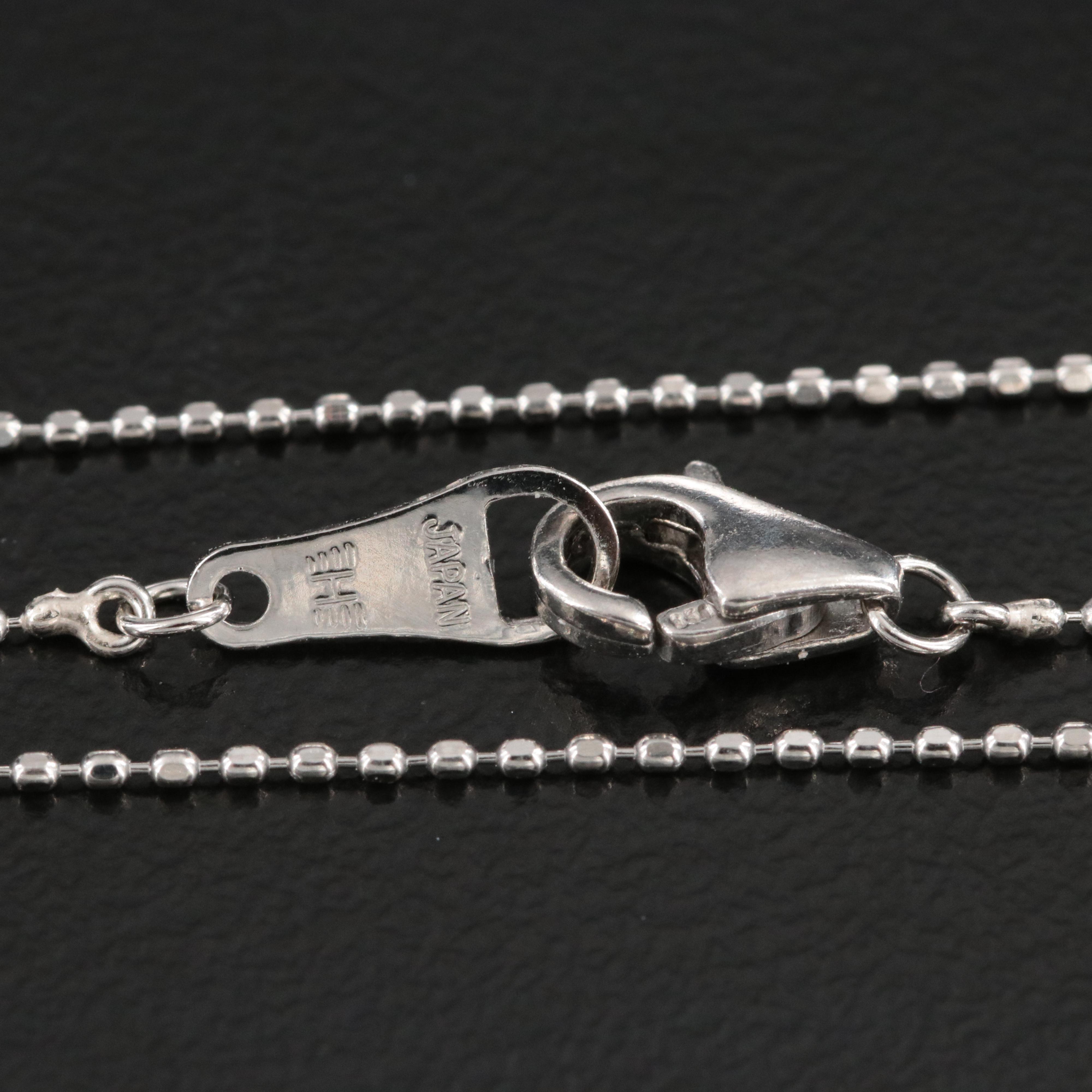 Platinum Bead Chain Necklace