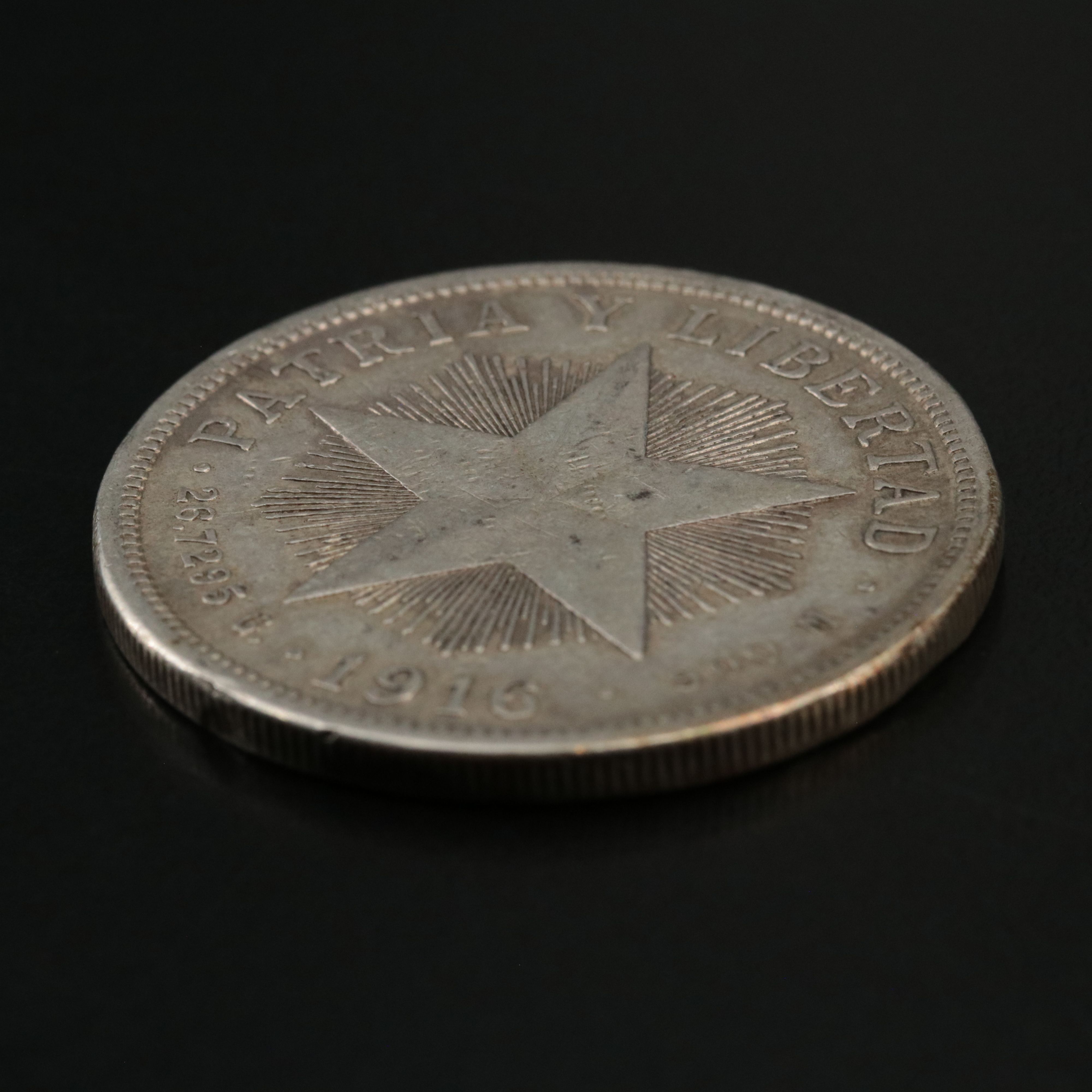 1916 Cuba 1-Peso Silver Coin