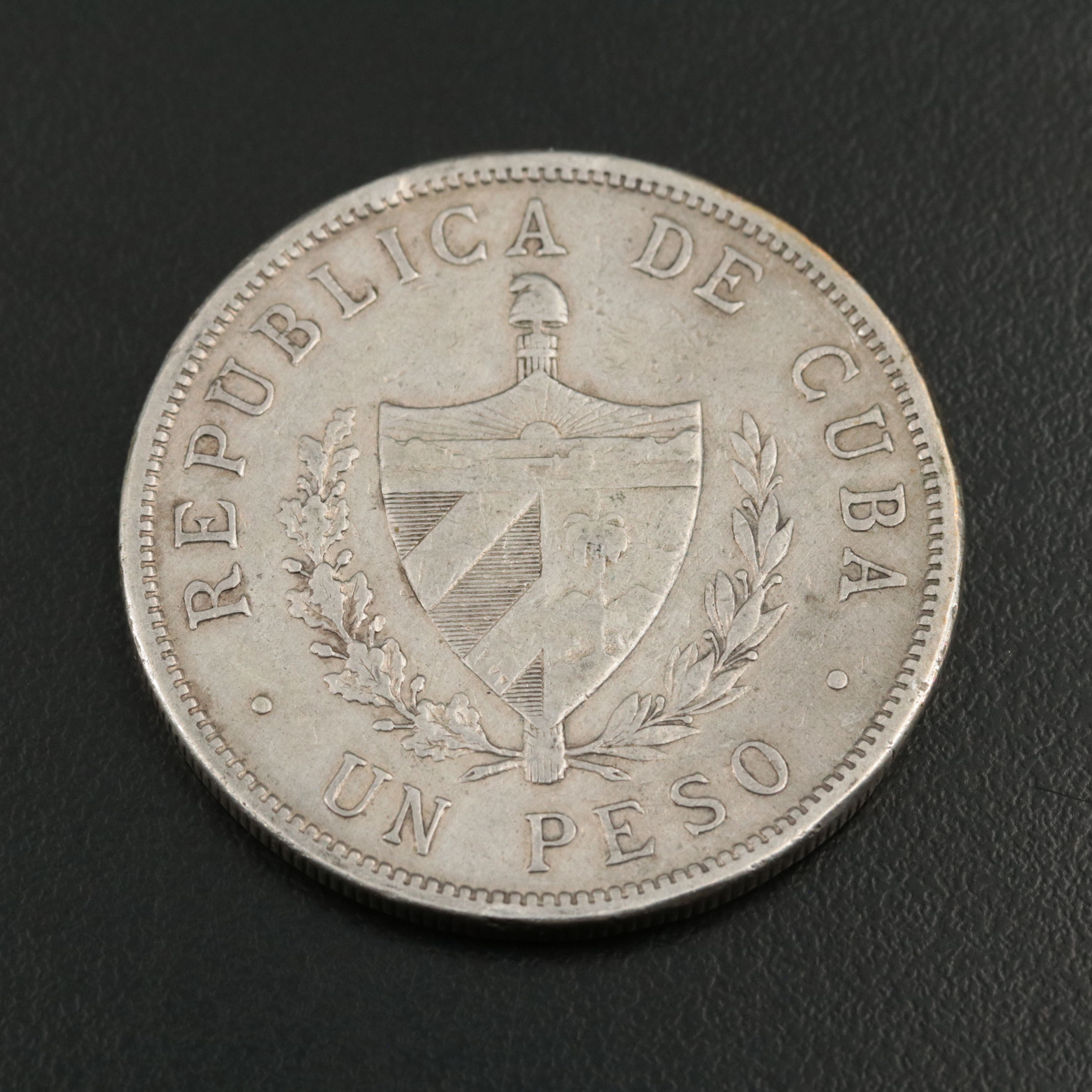 1916 Cuba 1-Peso Silver Coin
