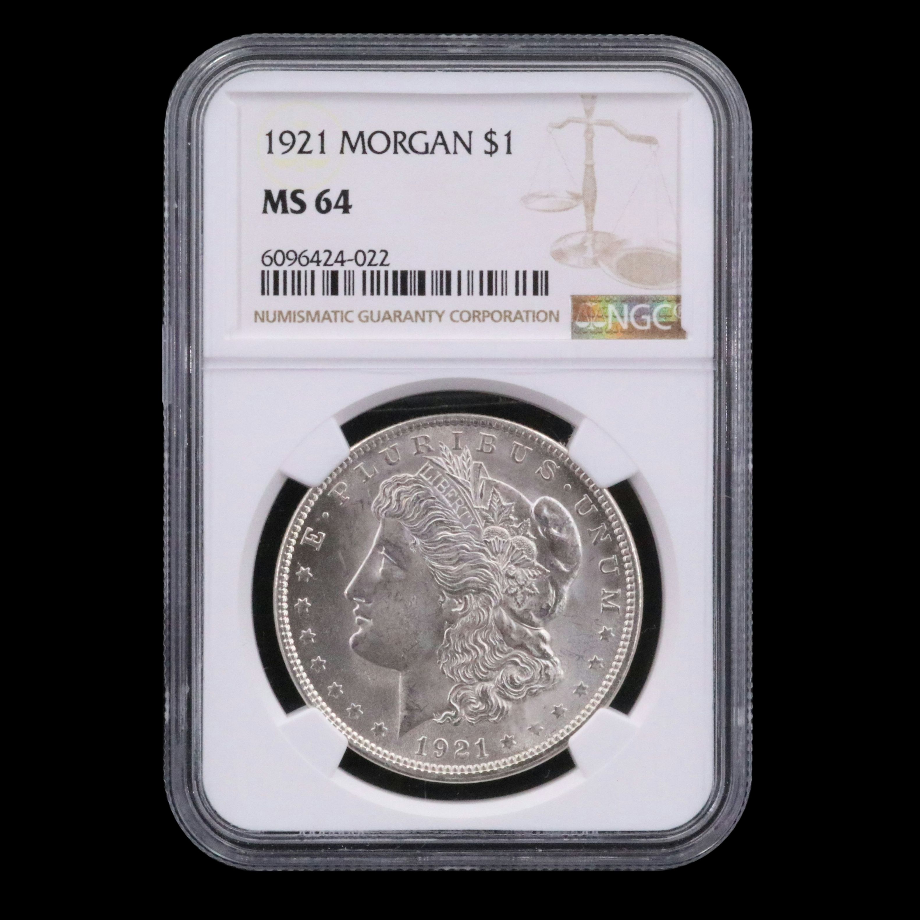 NGC Graded MS64 1921 Morgan Silver Dollar