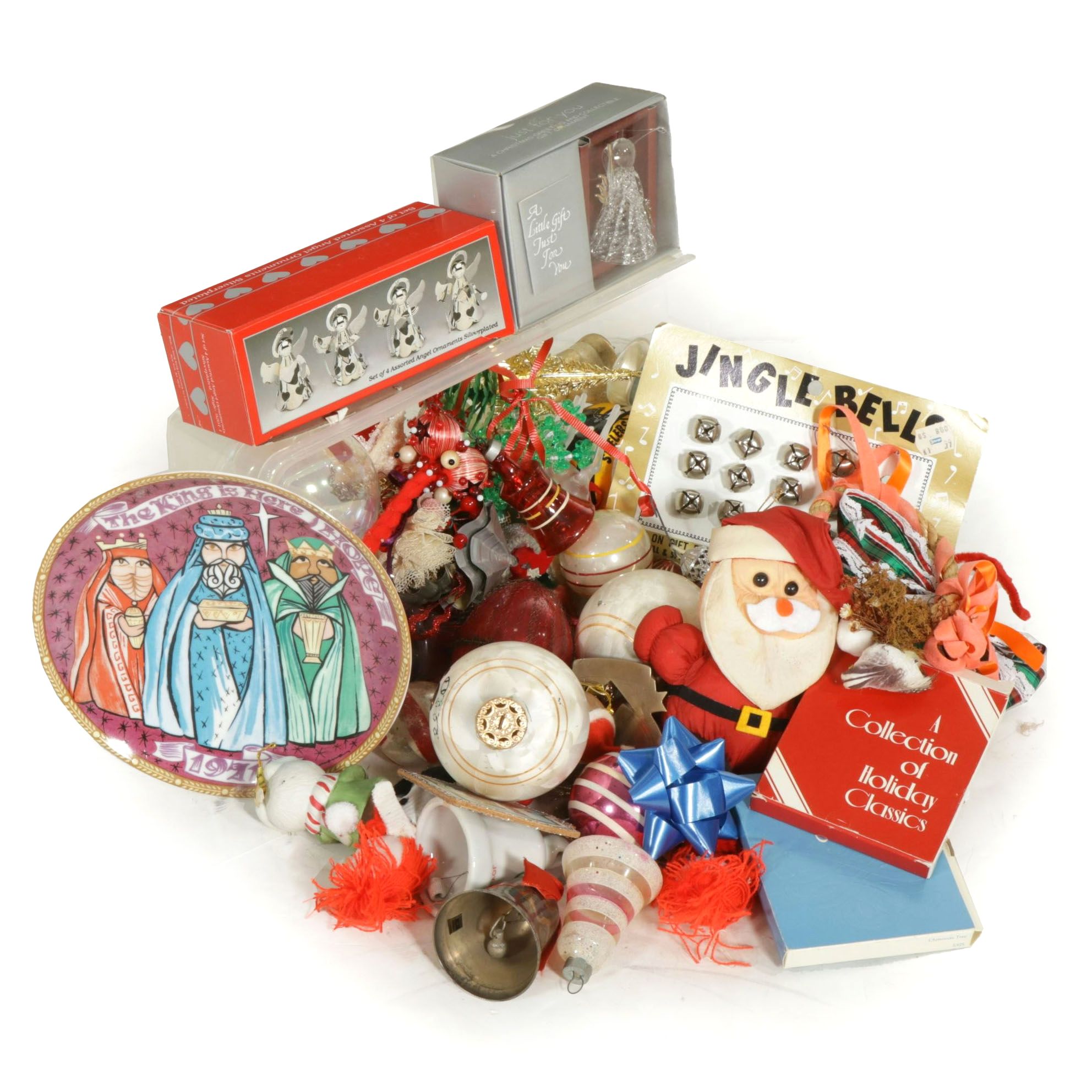 Assorted Tree Ornaments, Bells & Other Christmas Decorations