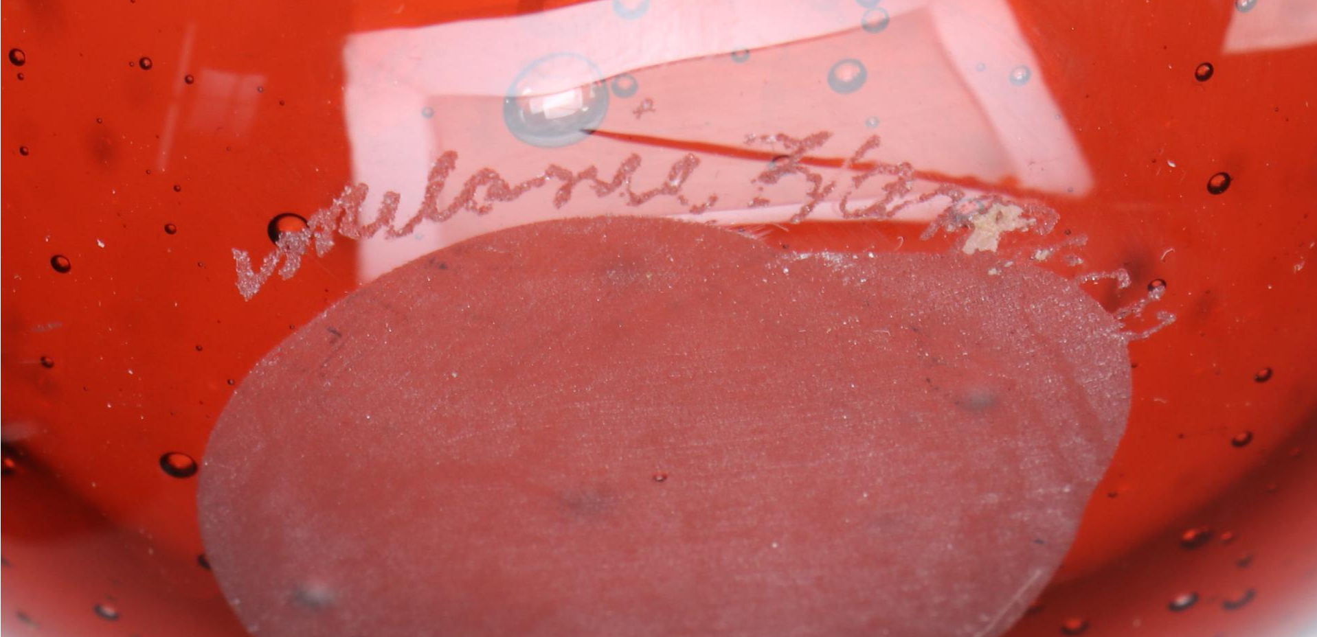 Blown Art Glass Optic Creamer and Other Controlled Bubble Signed Bowl