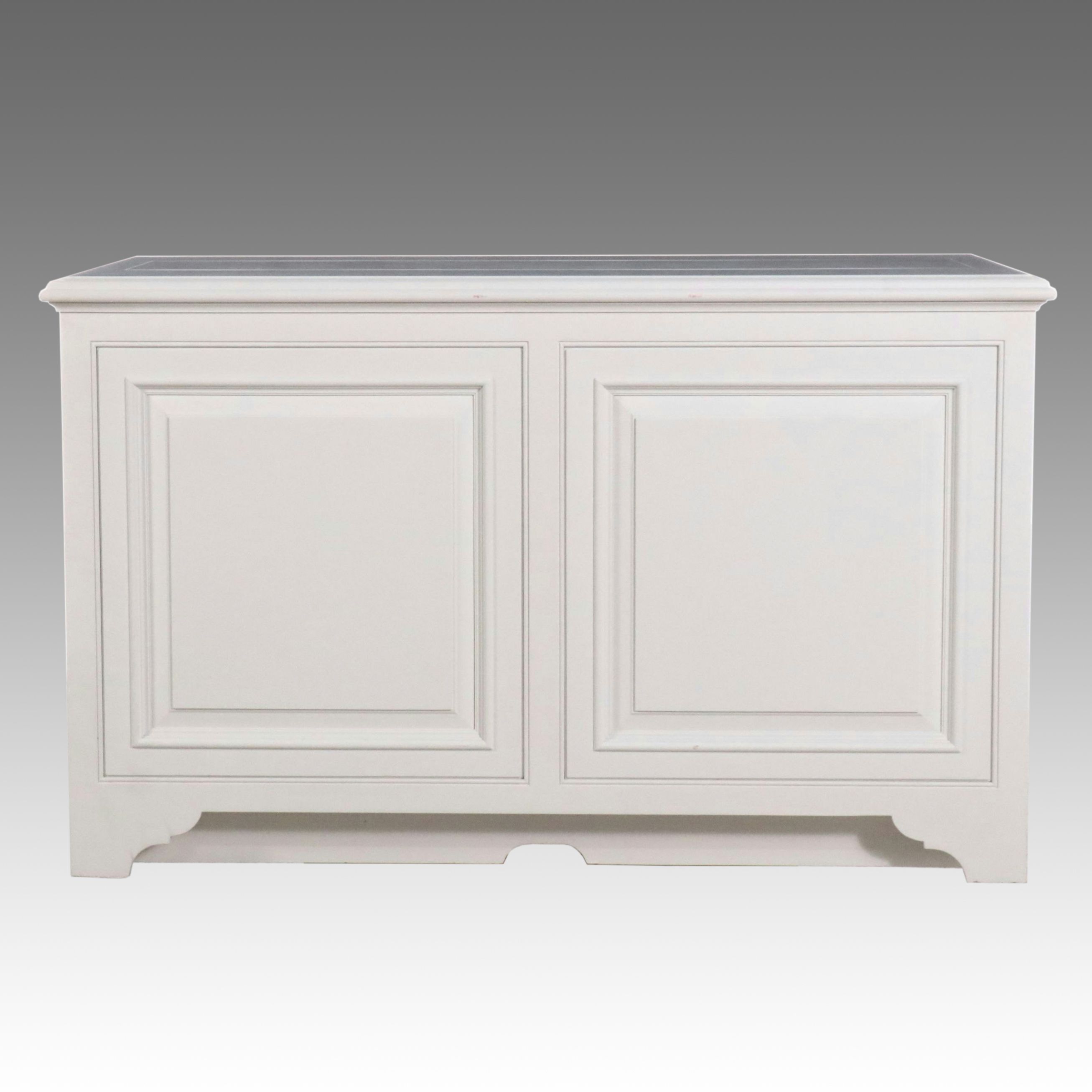 Sony A90j Bravia XR Oled 4K Smart TV in Nexus White Painted Wood Media Cabinet