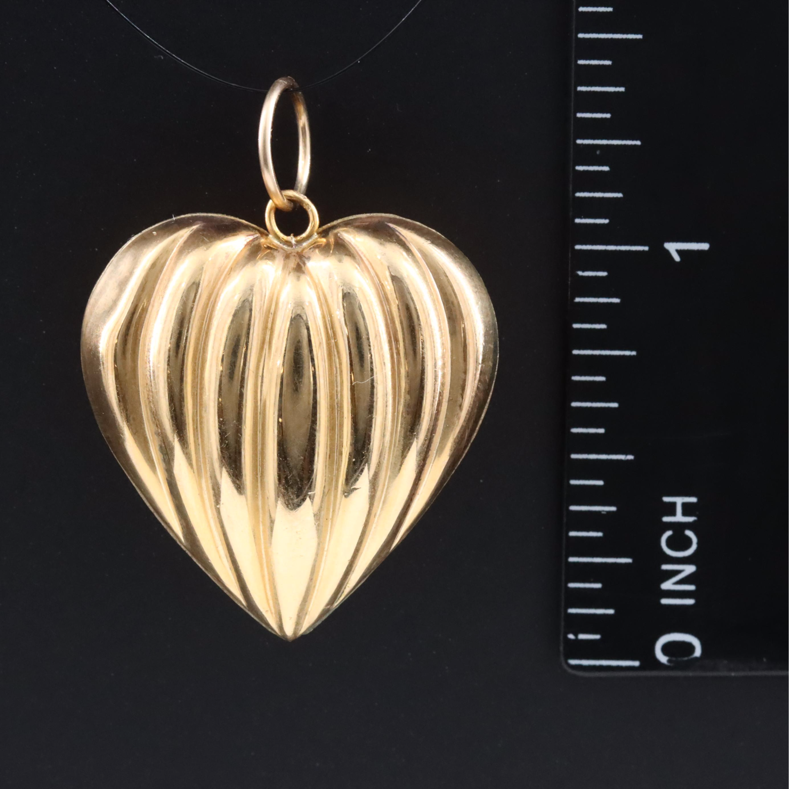 Gold-Filled Fluted Heart Pendant