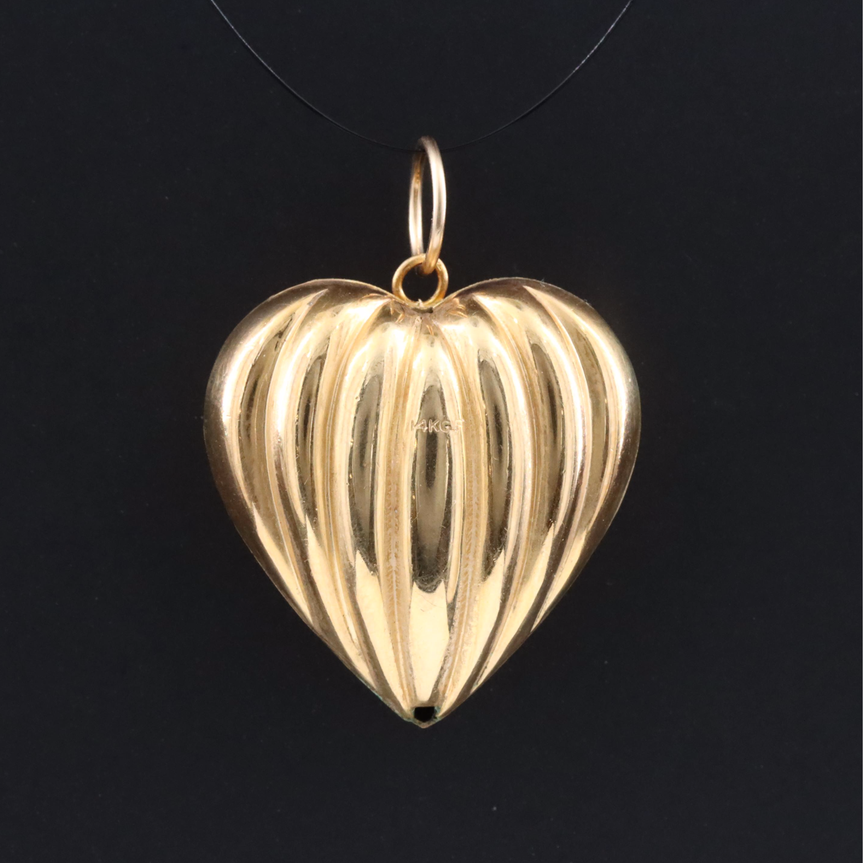 Gold-Filled Fluted Heart Pendant
