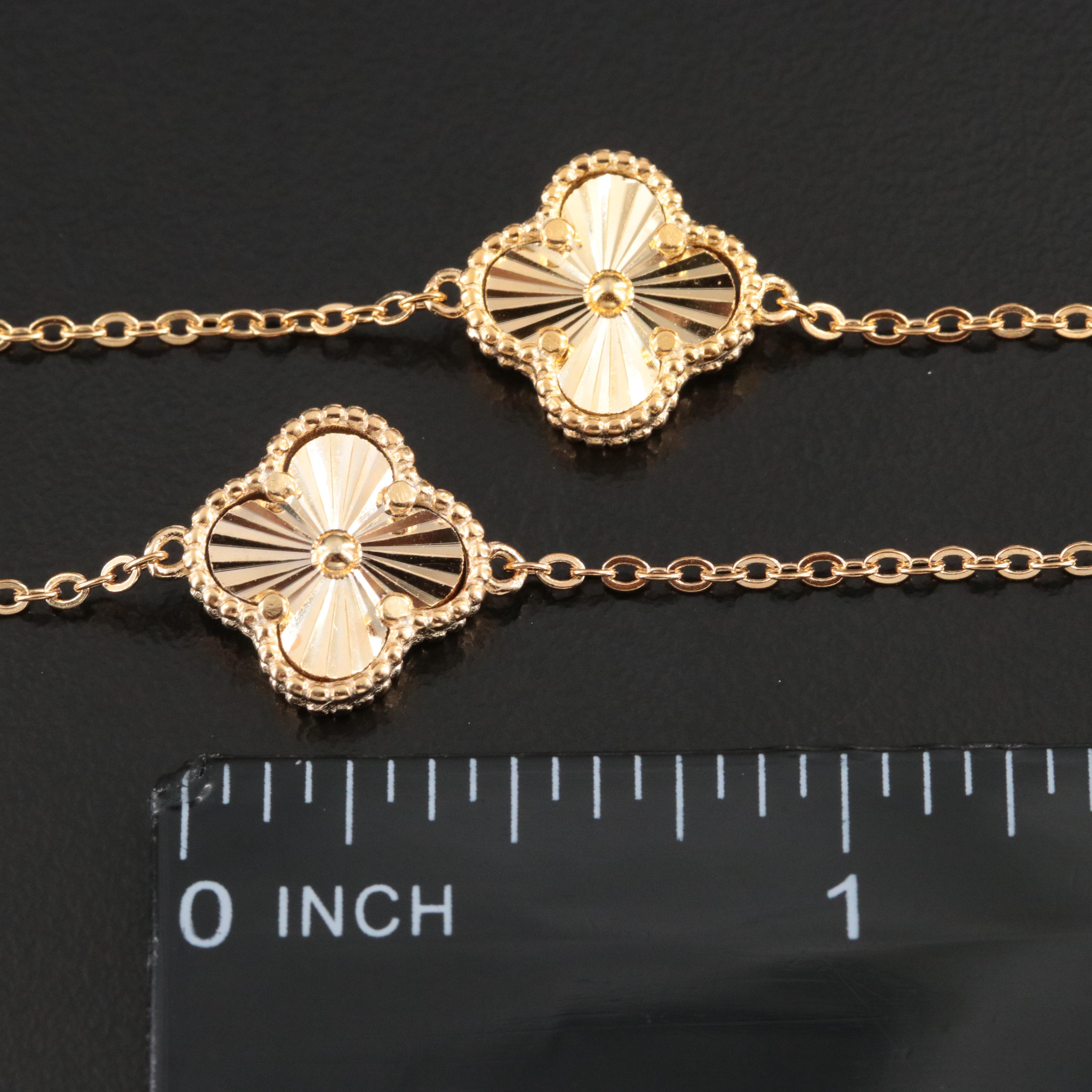 Sterling Quatrefoil Station Necklace