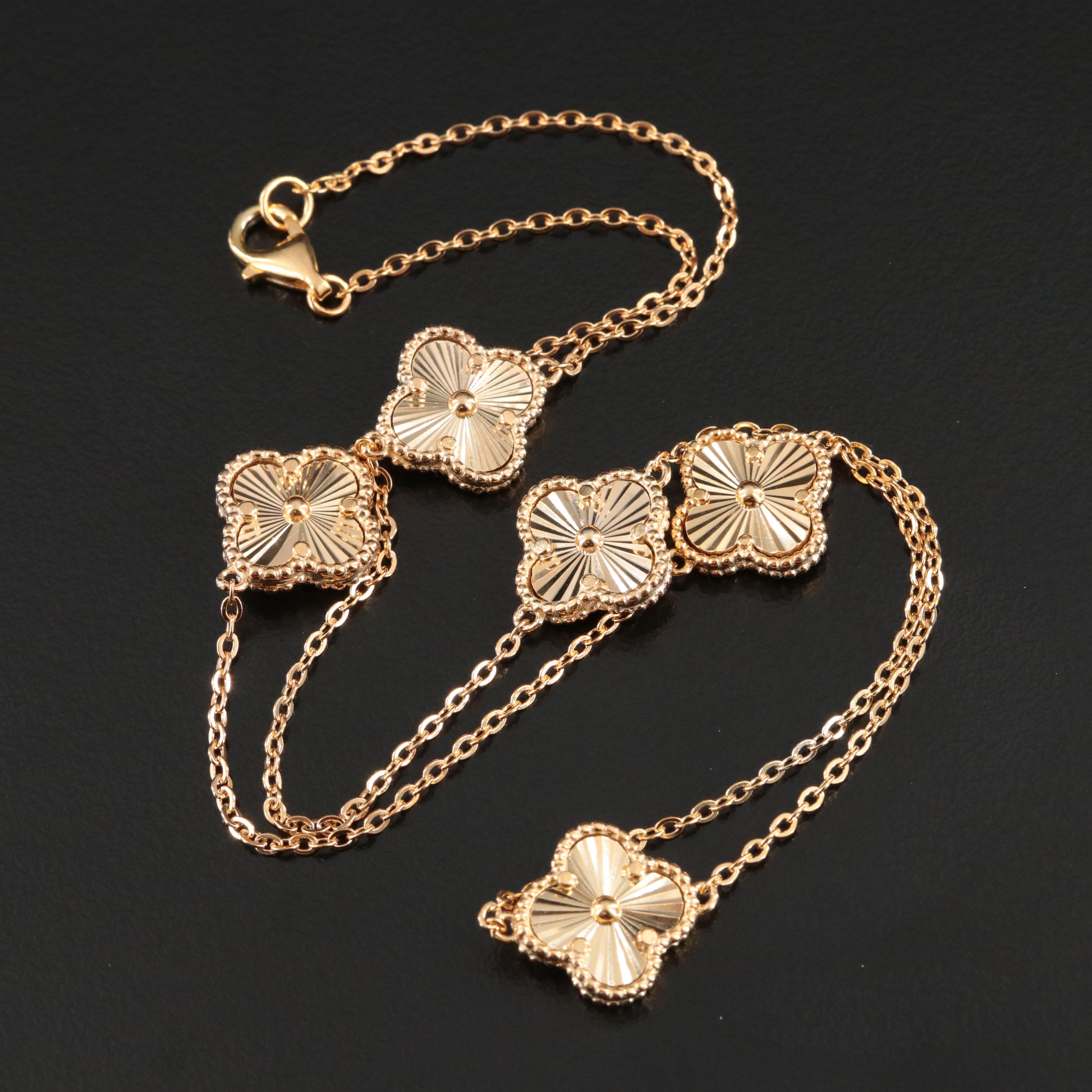 Sterling Quatrefoil Station Necklace