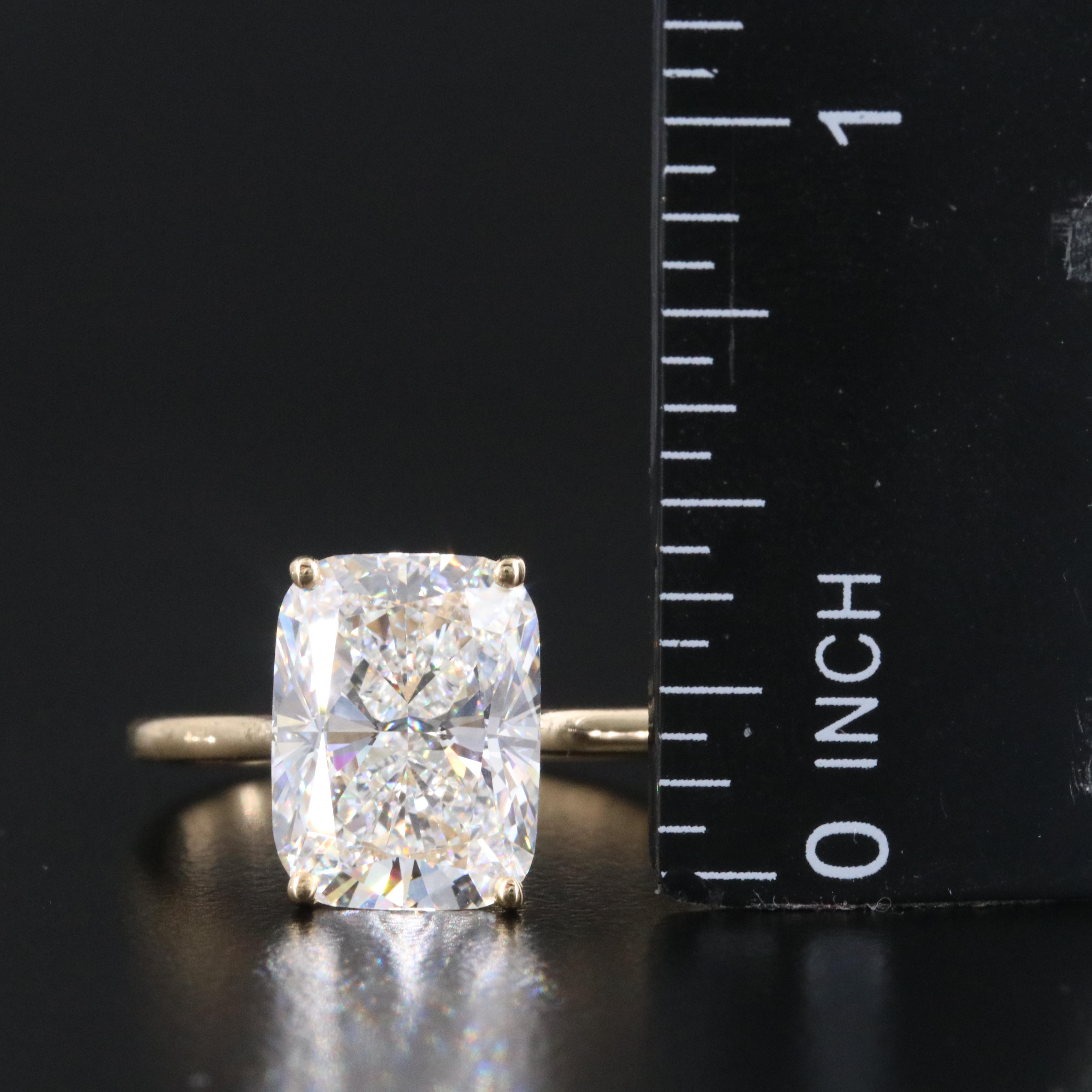 18K 5.18 CT Lab Grown Diamond Solitaire Ring with IGI Report