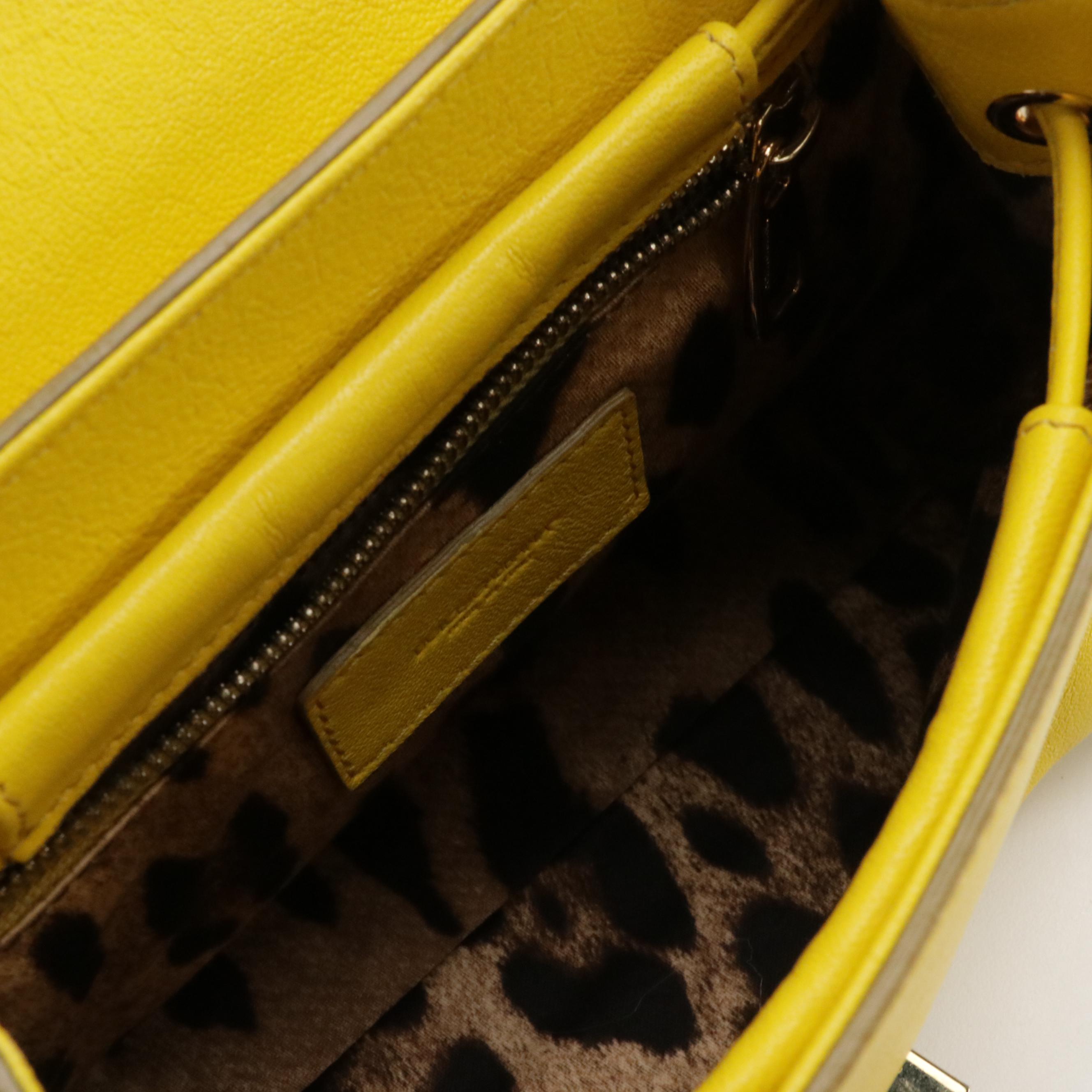 Dolce & Gabbana Miss Bonita Padlock Two-Way Bag in Yellow Calfskin Leather