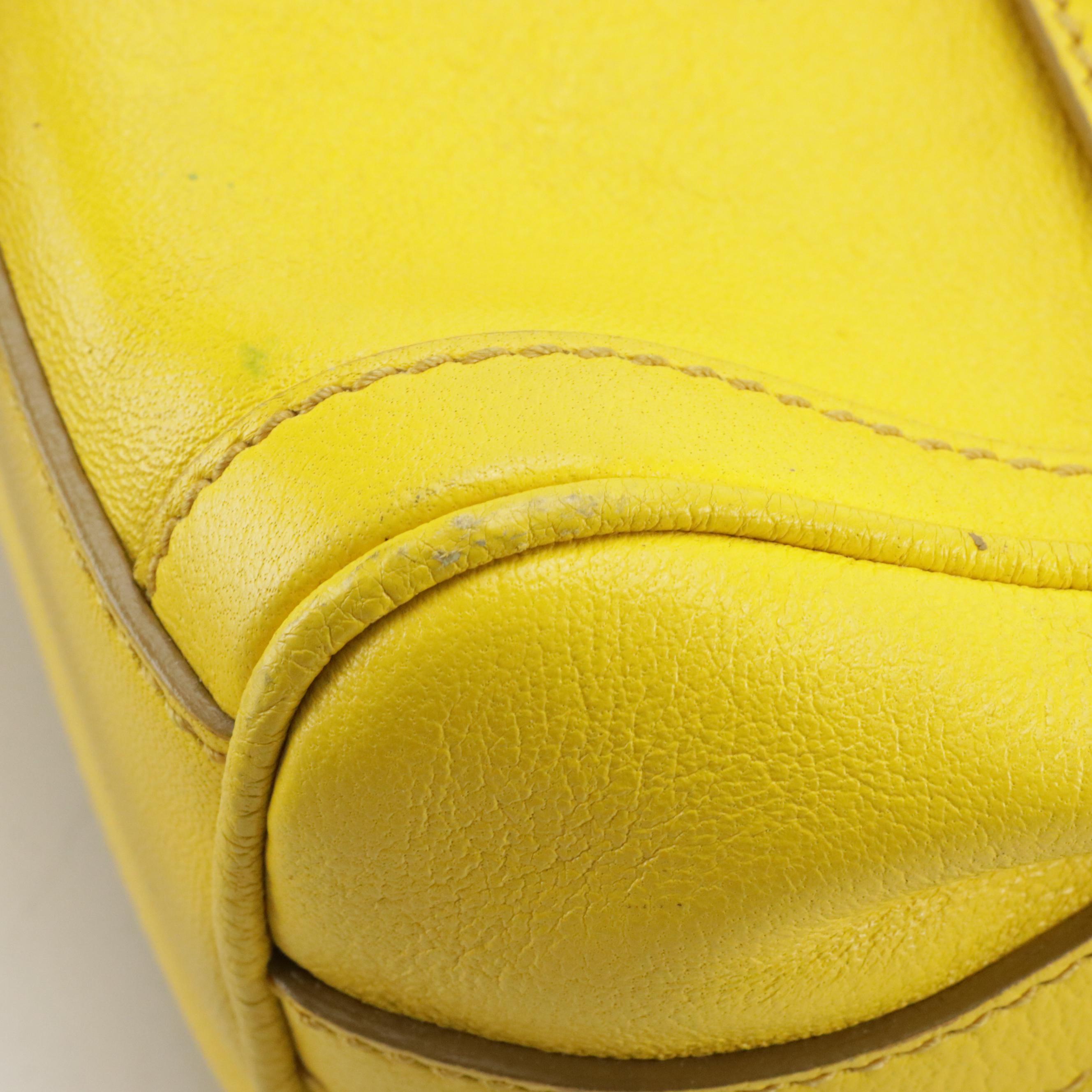 Dolce & Gabbana Miss Bonita Padlock Two-Way Bag in Yellow Calfskin Leather