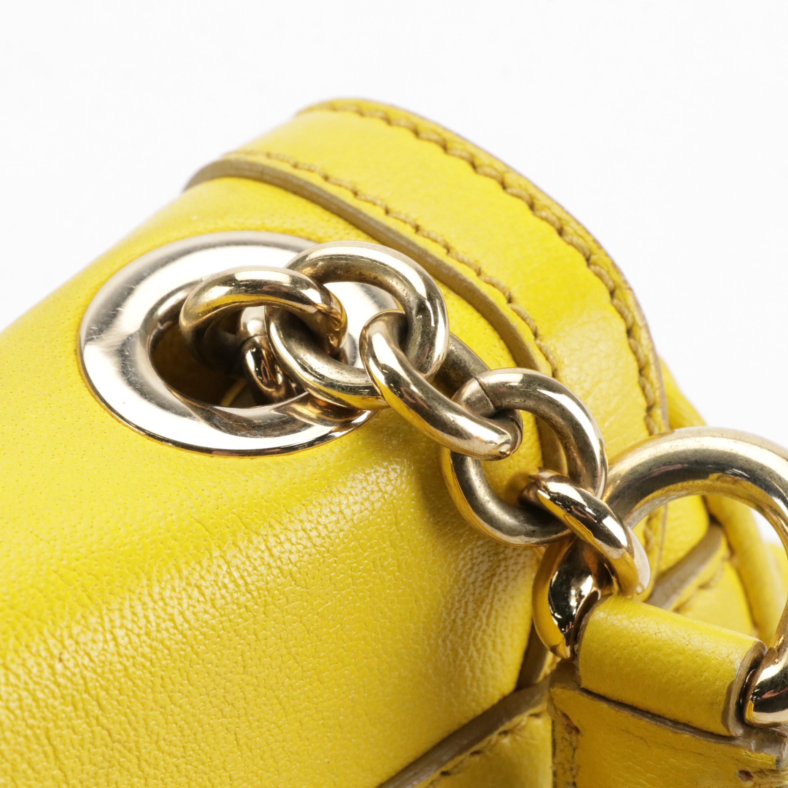 Dolce & Gabbana Miss Bonita Padlock Two-Way Bag in Yellow Calfskin Leather