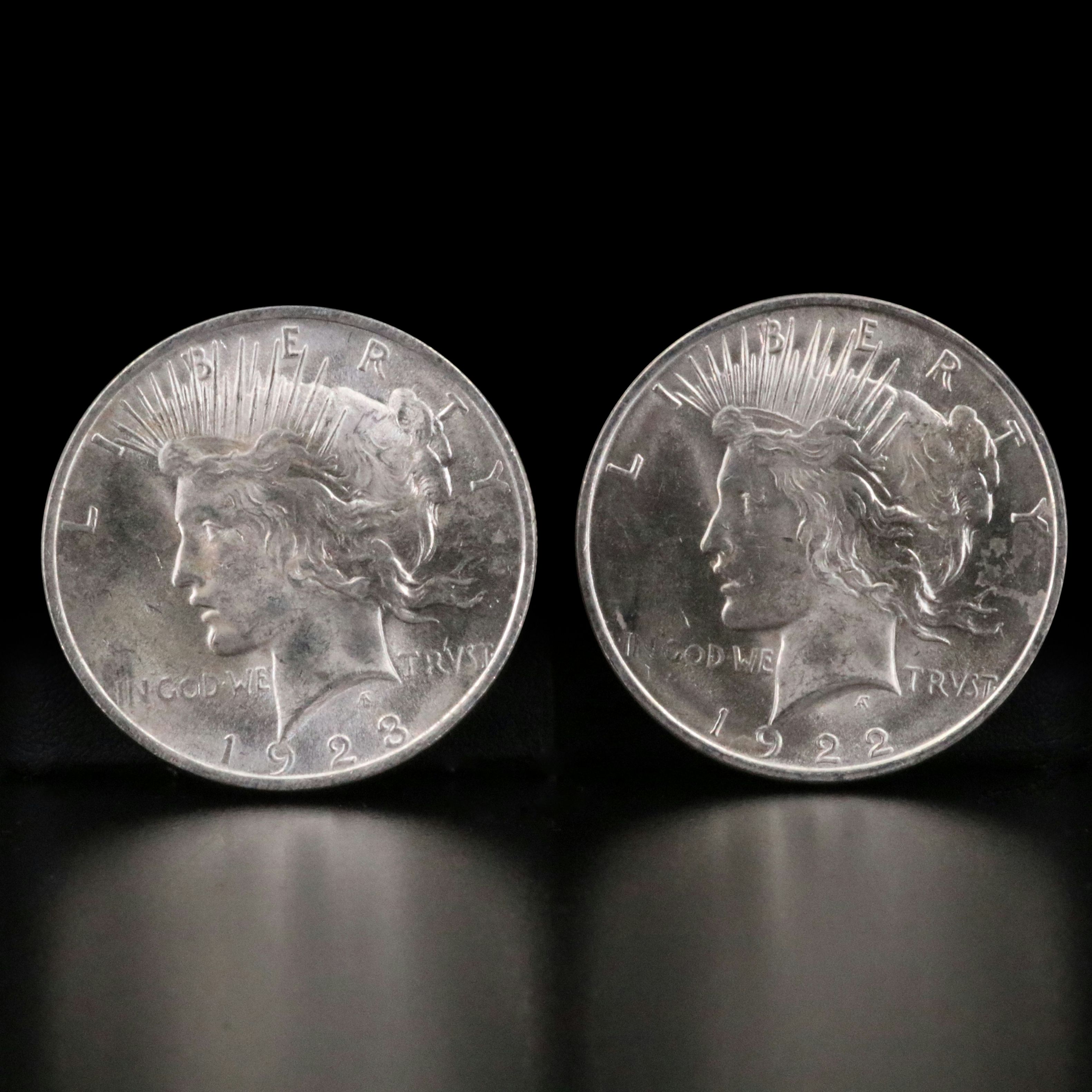 1922 and 1923 Peace Silver Dollars
