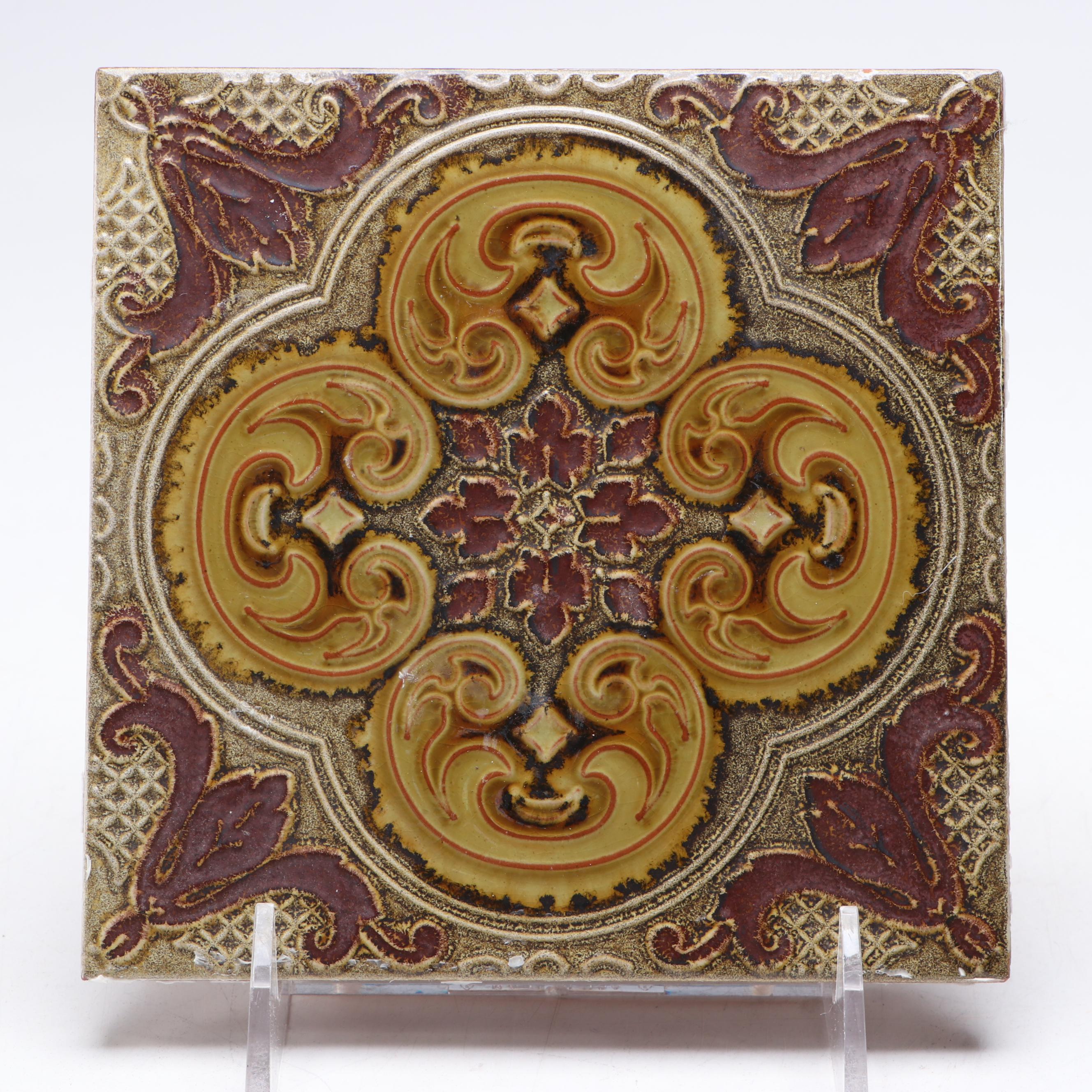 Figural Stephen C. Foster Music Box with Ceramic Trivet and Leaf Platter