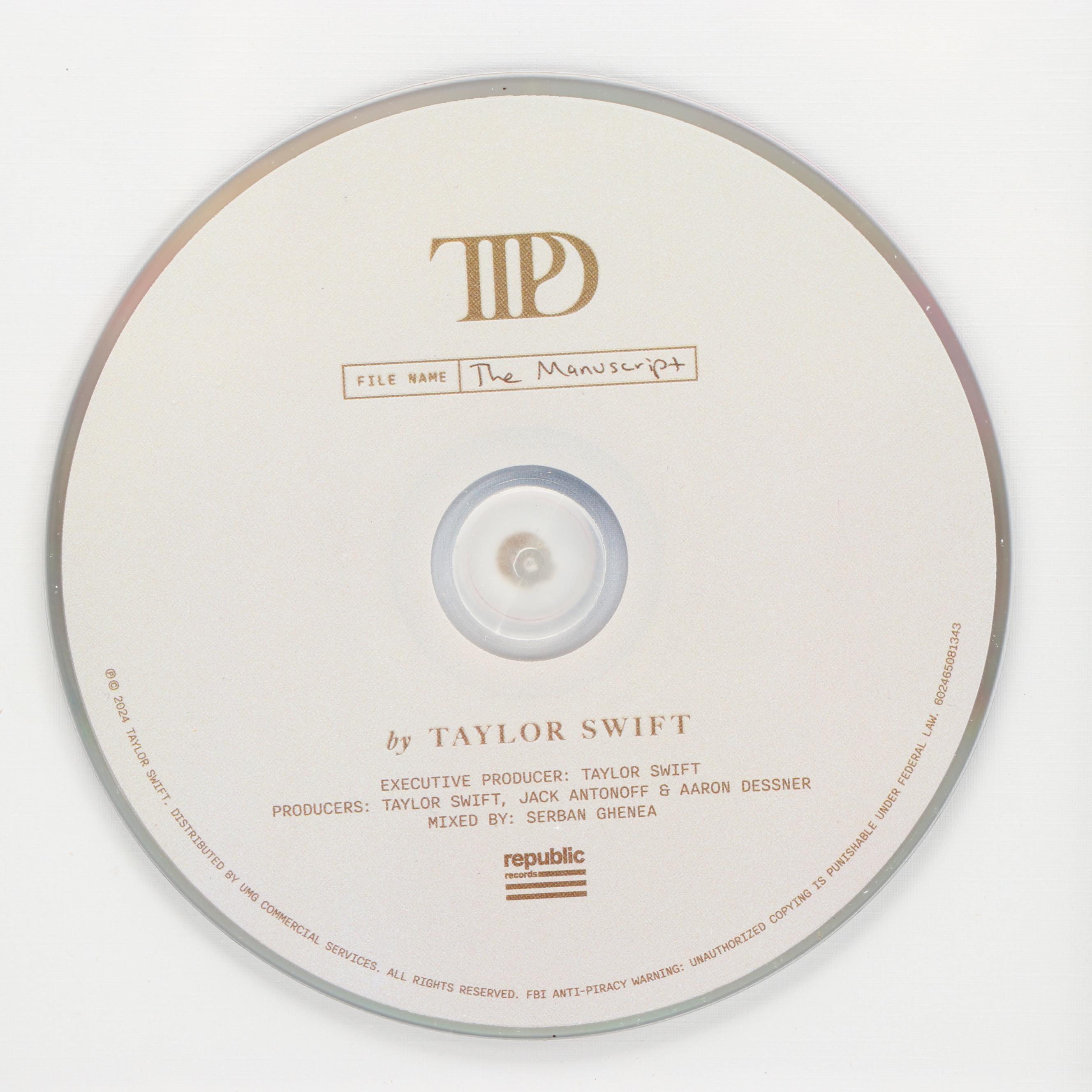 Taylor Swift Signed "The Tortured Poets Department" CD Card in Frame