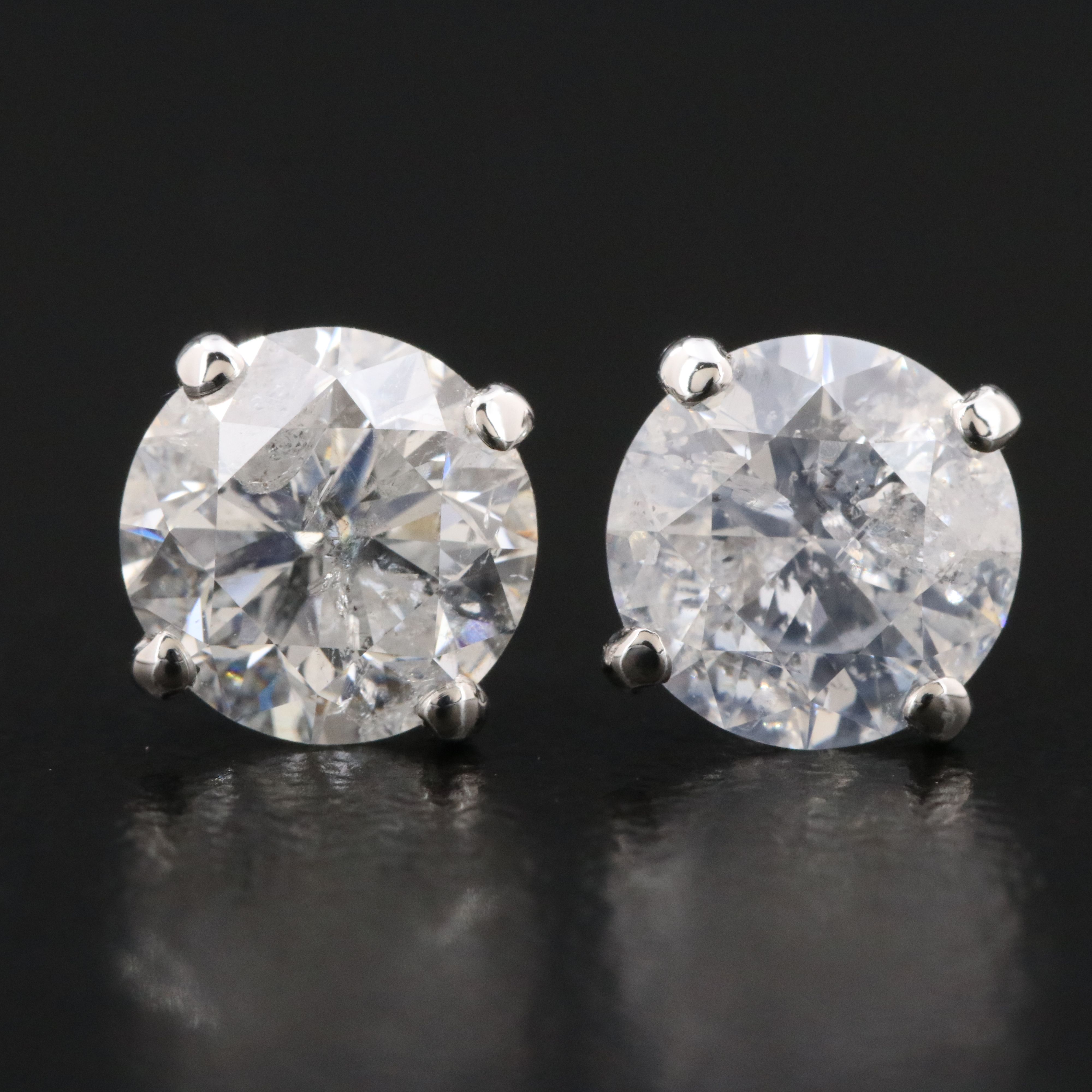 14K 2.23 CTW Diamond Stud Earrings with IGI Report