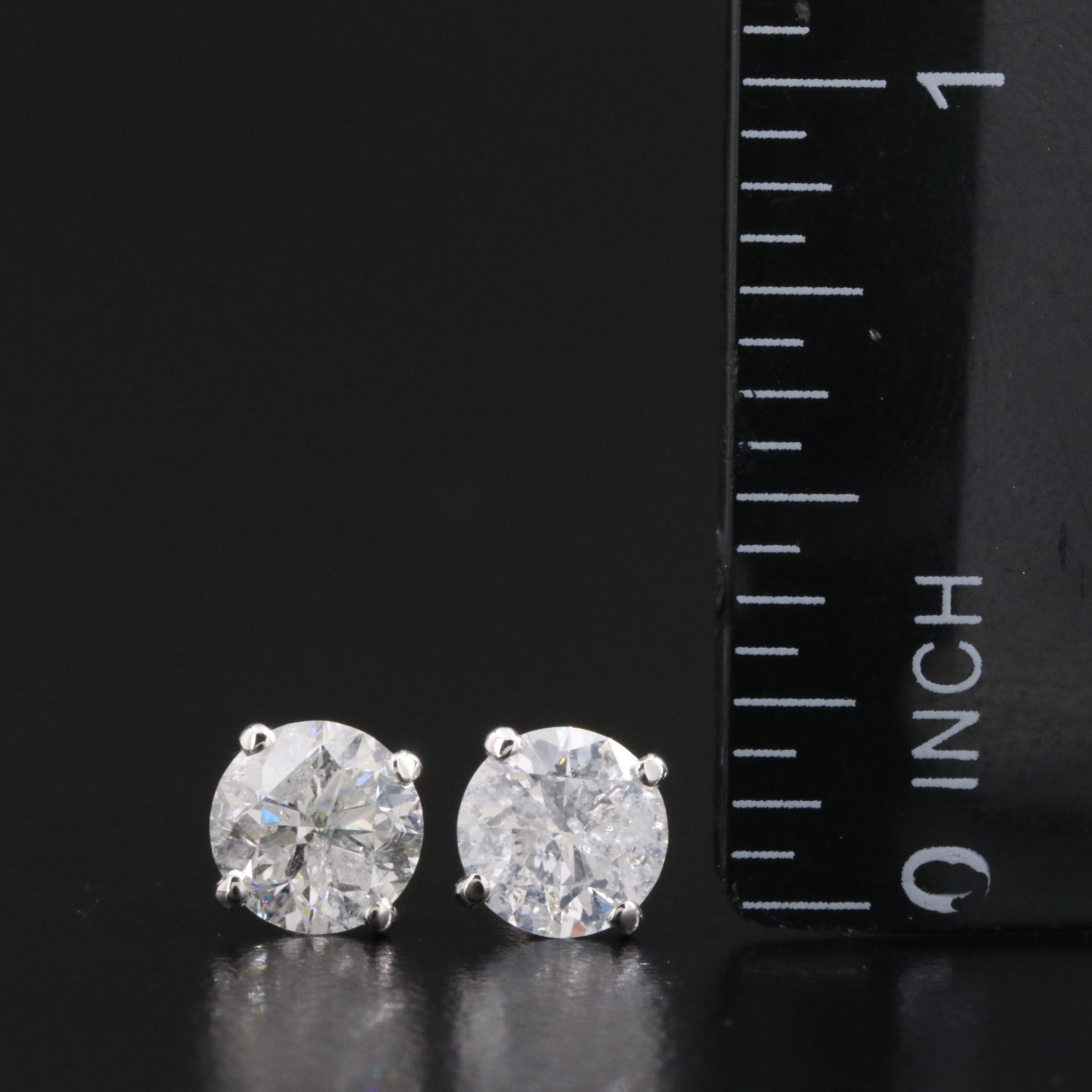 14K 2.23 CTW Diamond Stud Earrings with IGI Report