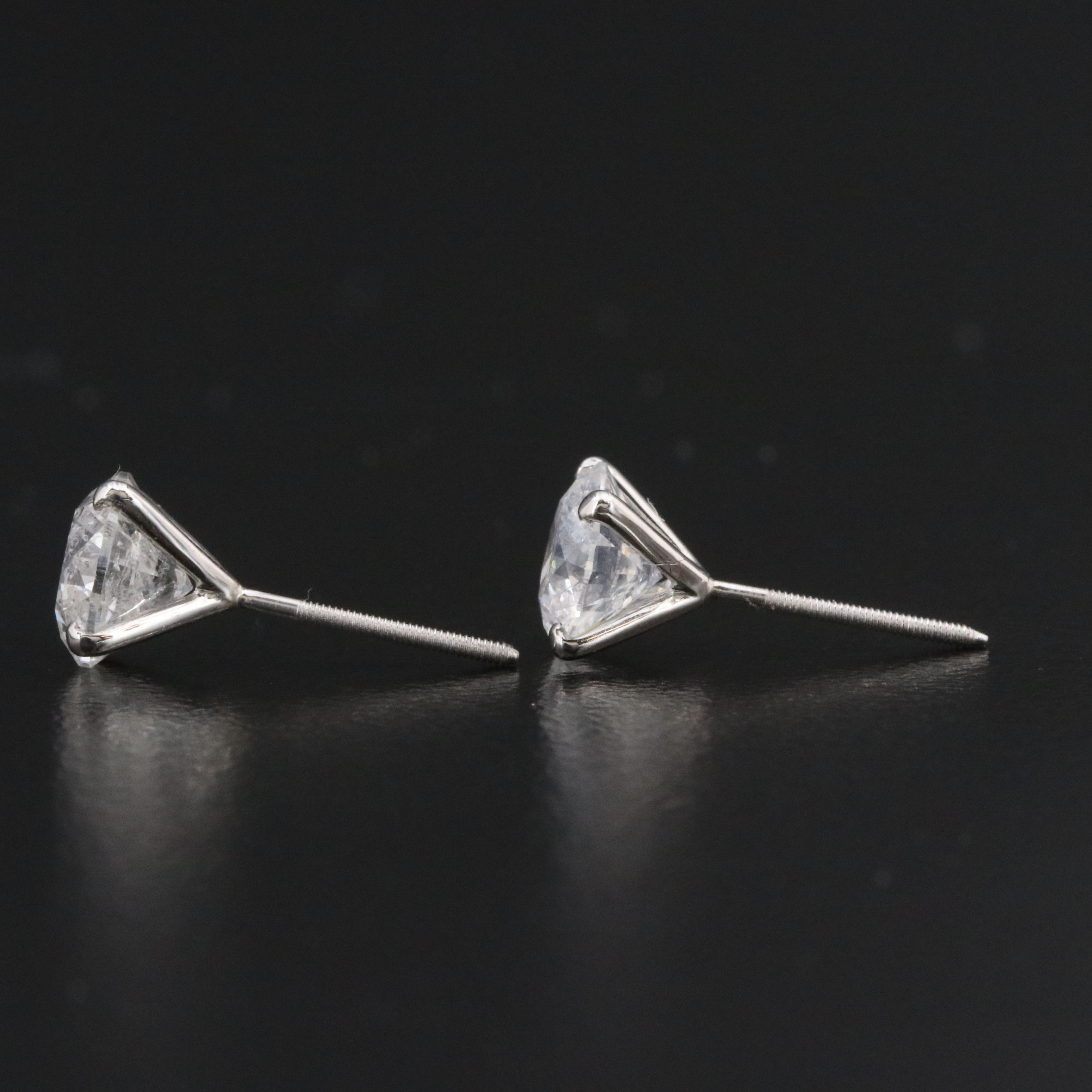 14K 2.23 CTW Diamond Stud Earrings with IGI Report
