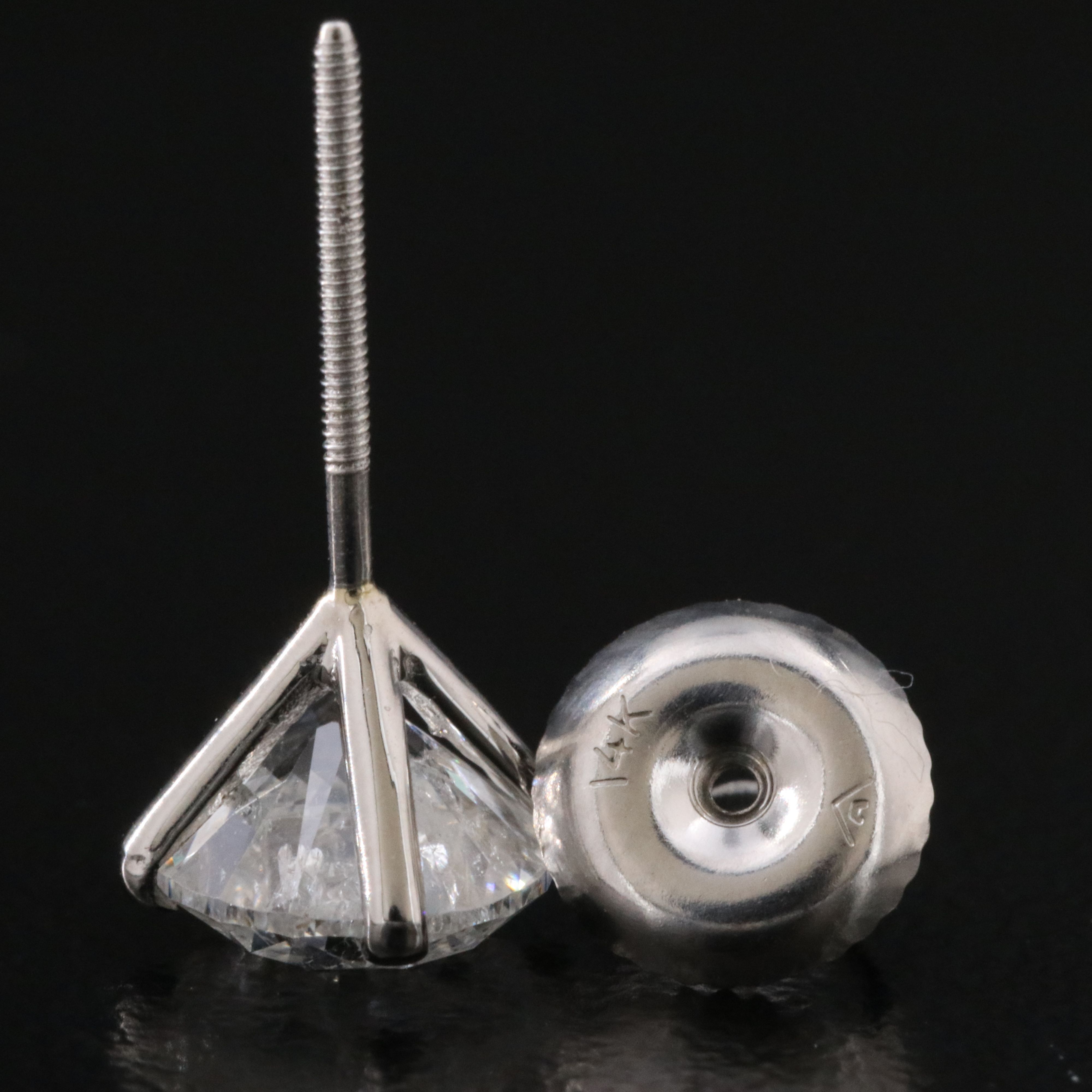 14K 2.23 CTW Diamond Stud Earrings with IGI Report