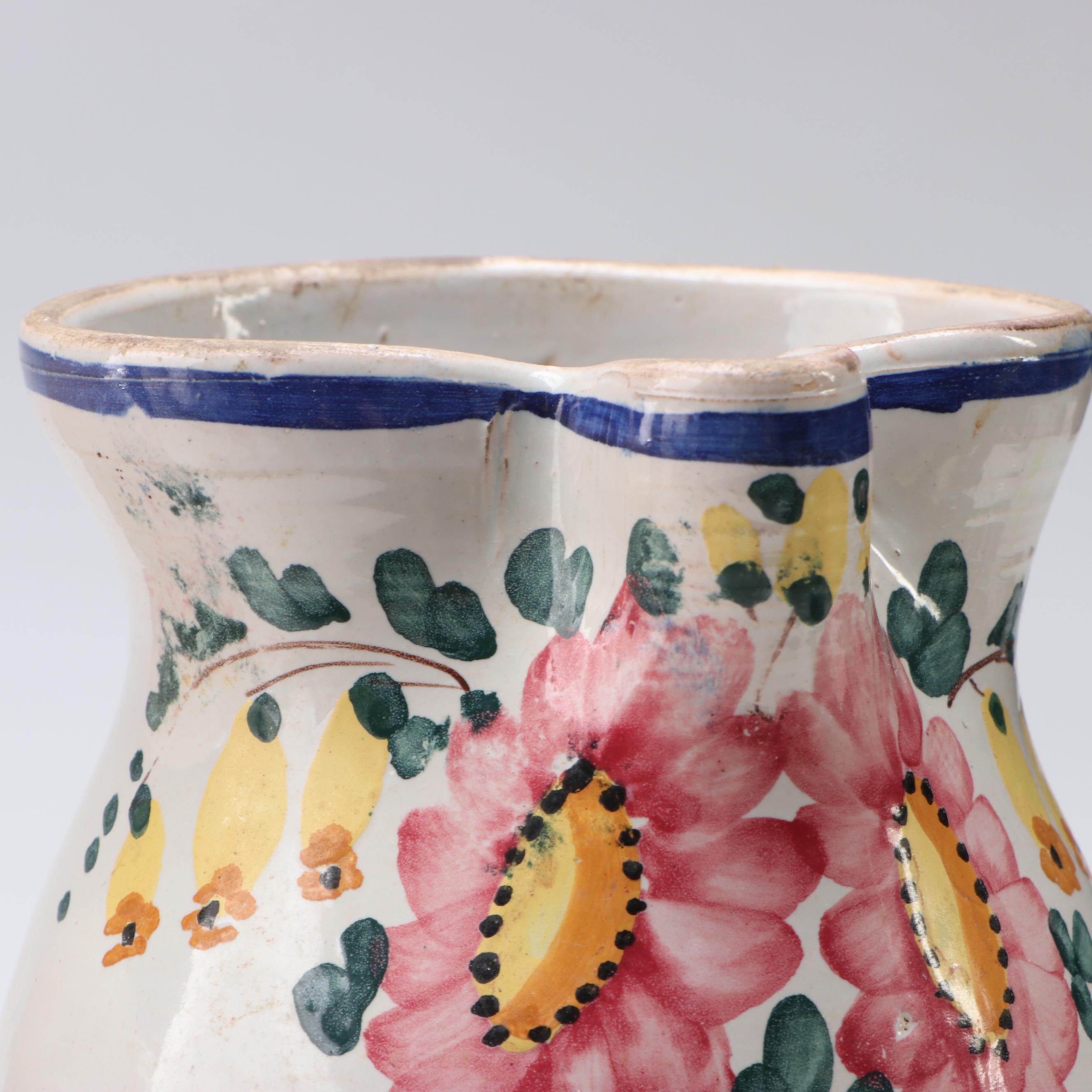 McCoy Open Jar with Italian Pitcher and Other Vintage Ceramic Containers