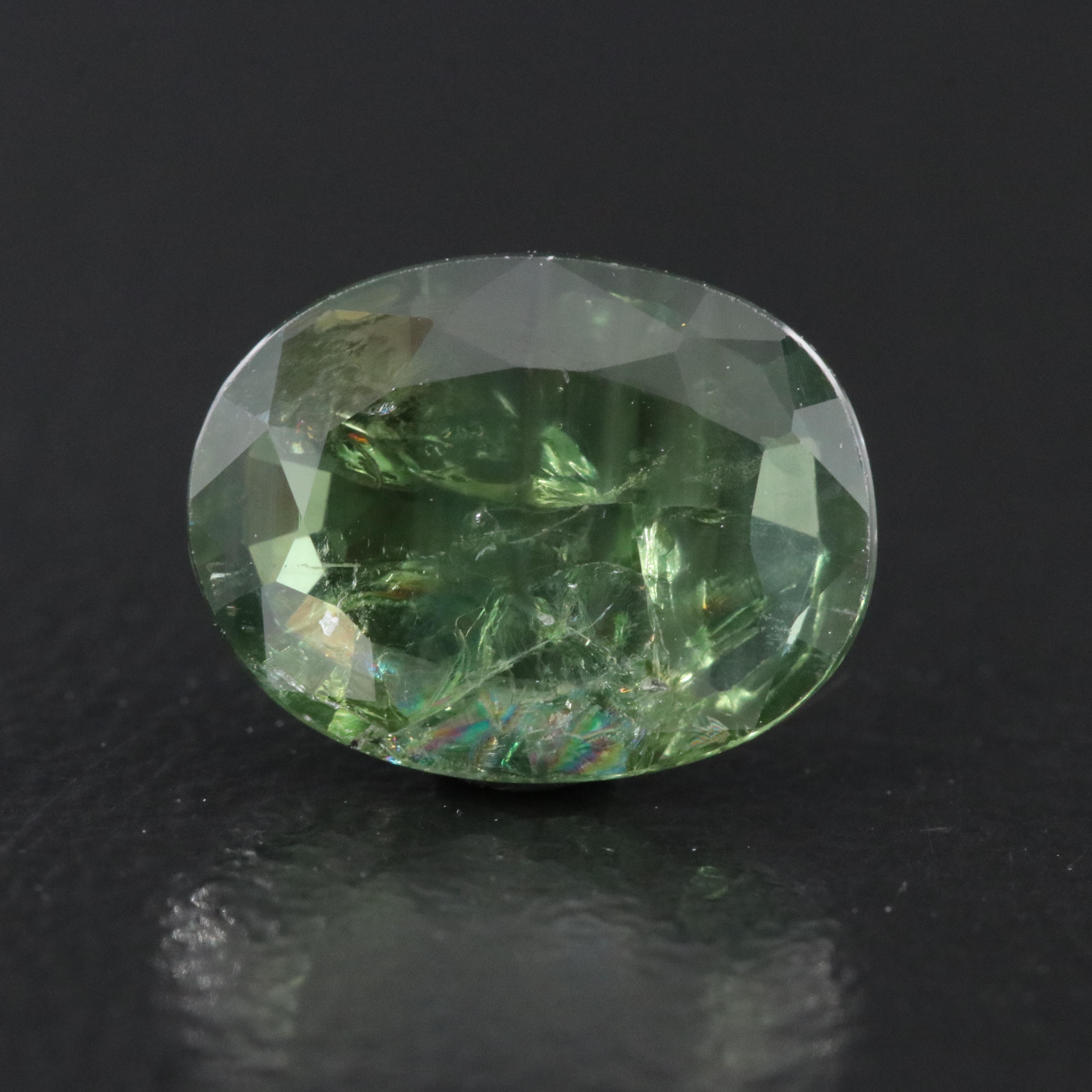Loose 2.38 CT Green Sapphire