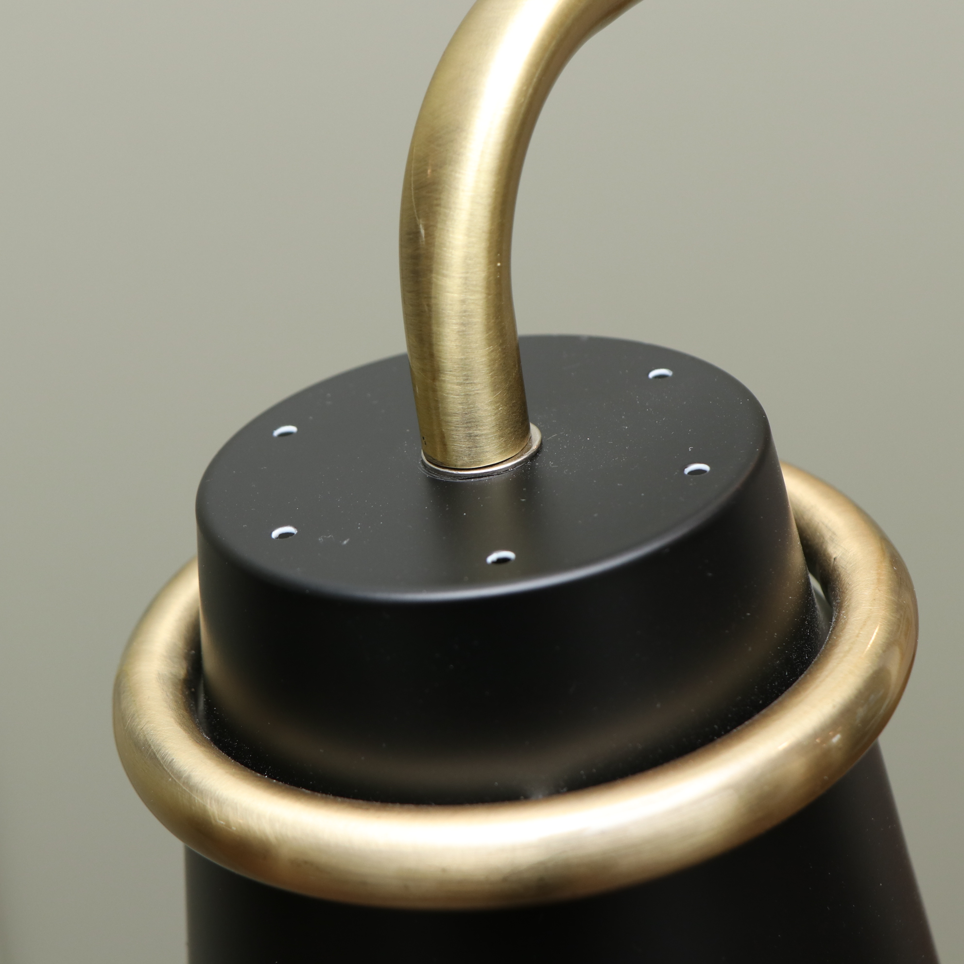 Pair of Brushed Gold and Satin Black Floor Reading Lamps