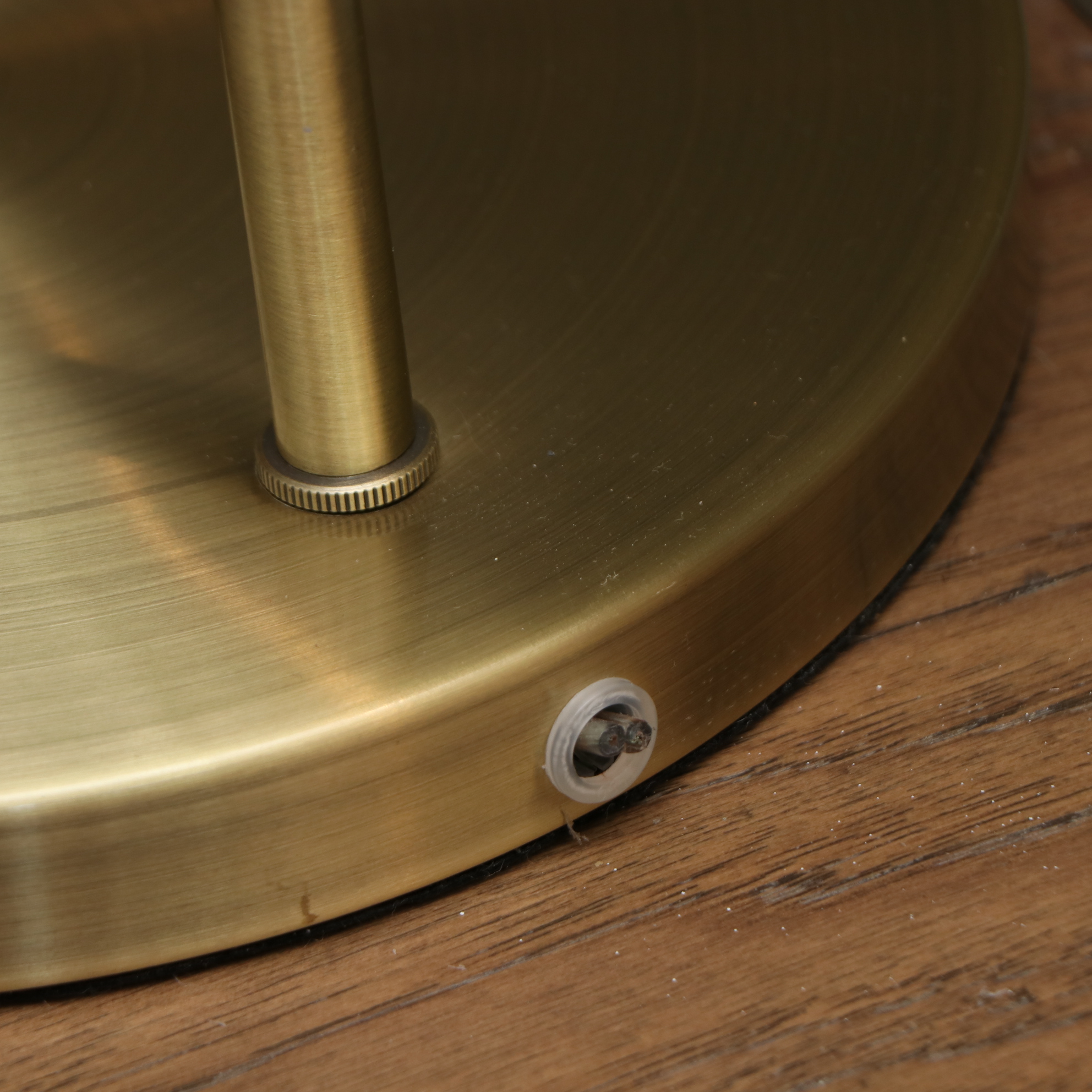 Pair of Brushed Gold and Satin Black Floor Reading Lamps