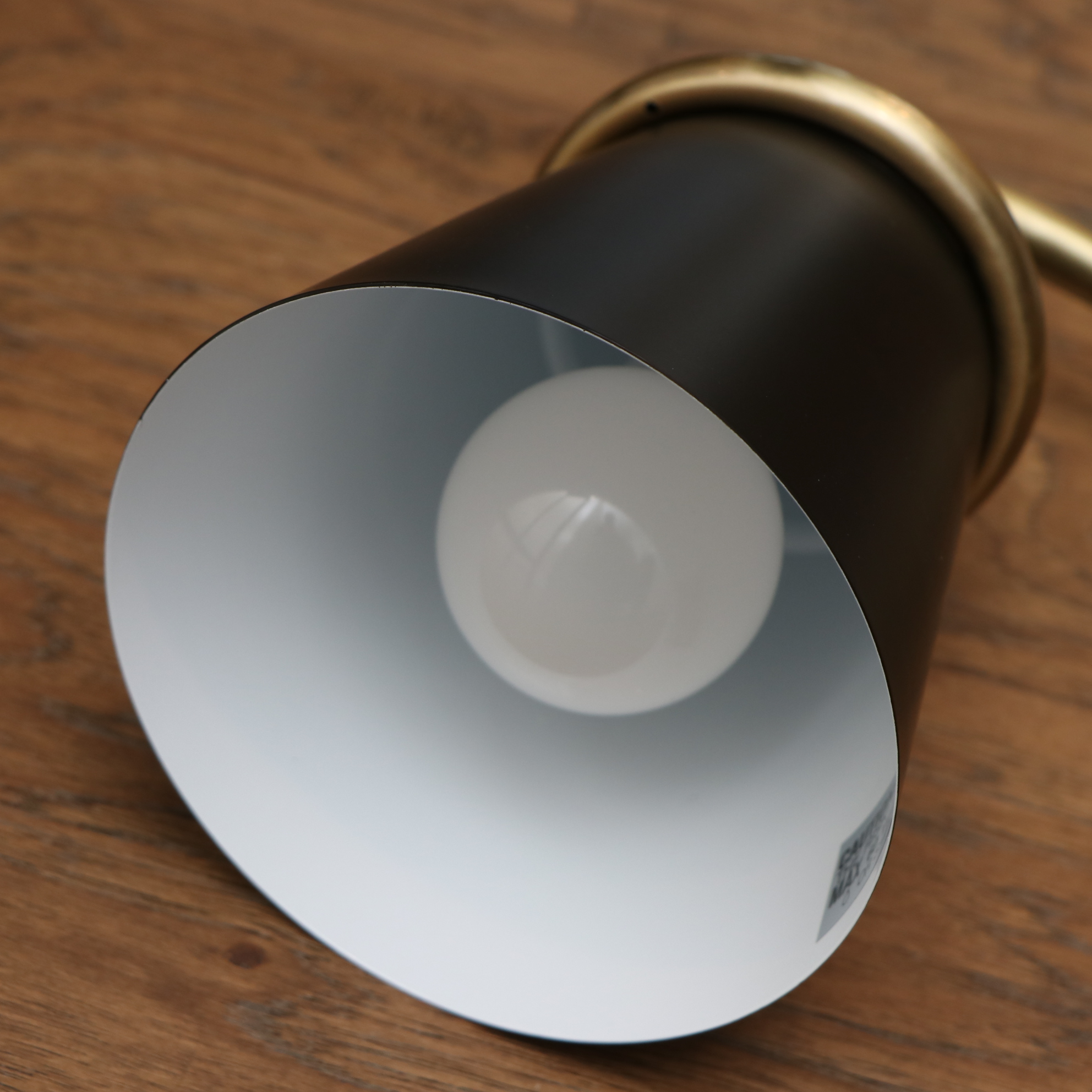 Pair of Brushed Gold and Satin Black Floor Reading Lamps